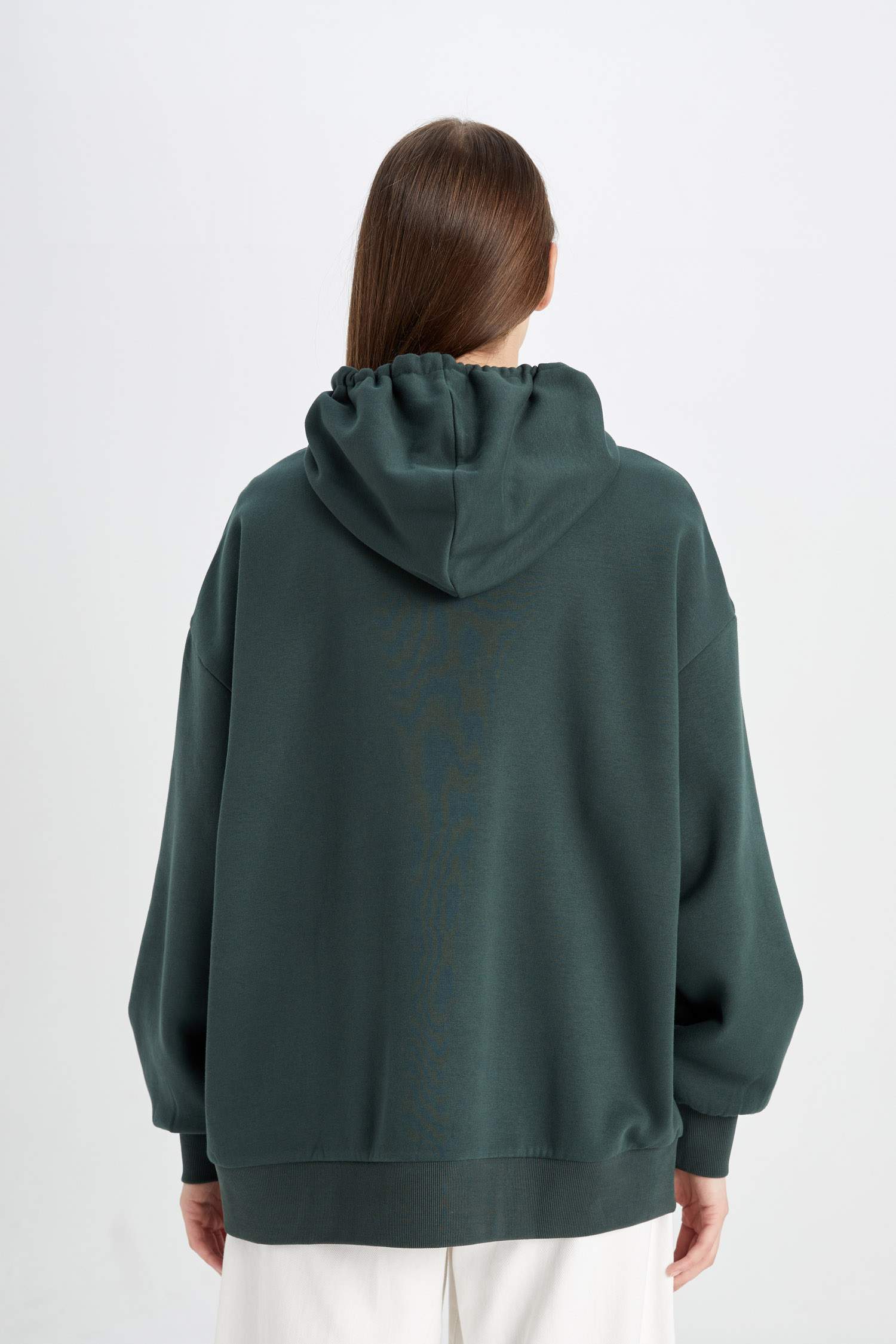 Свитшот оверсайз с принтом с капюшоном