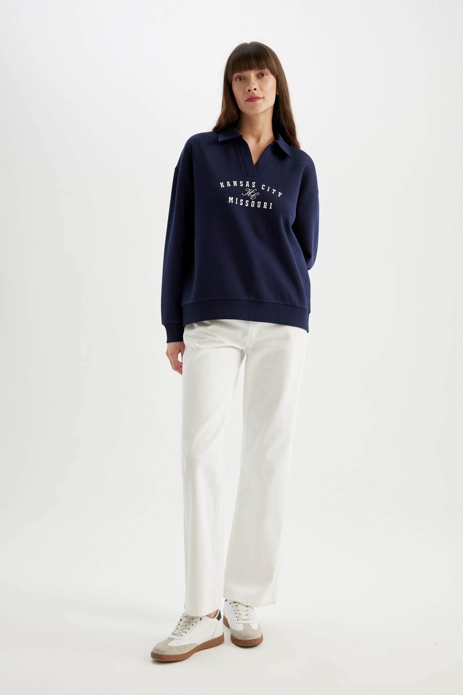 релакс пішімі қала поло жаға Свитер