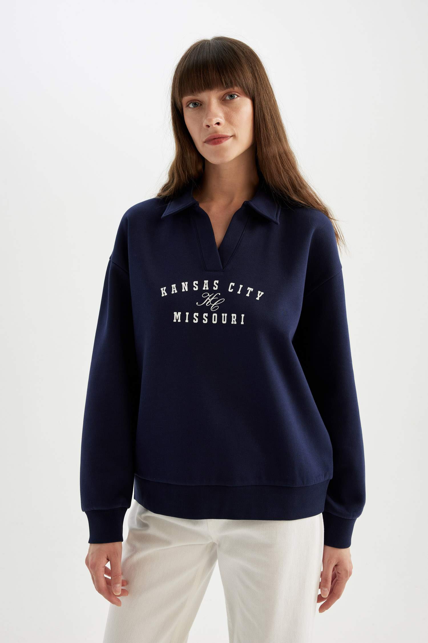 релакс пішімі қала поло жаға Свитер