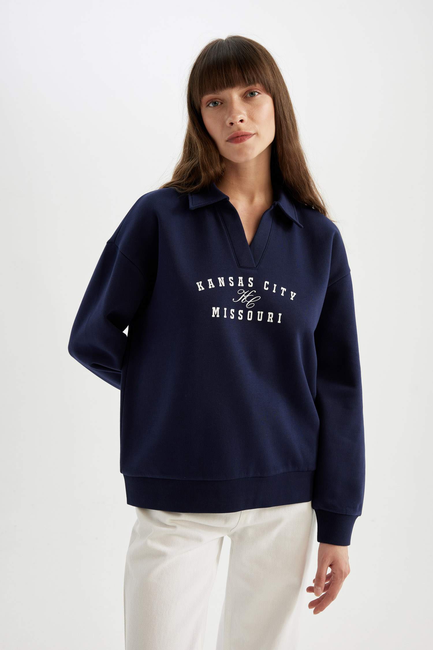 релакс пішімі қала поло жаға Свитер