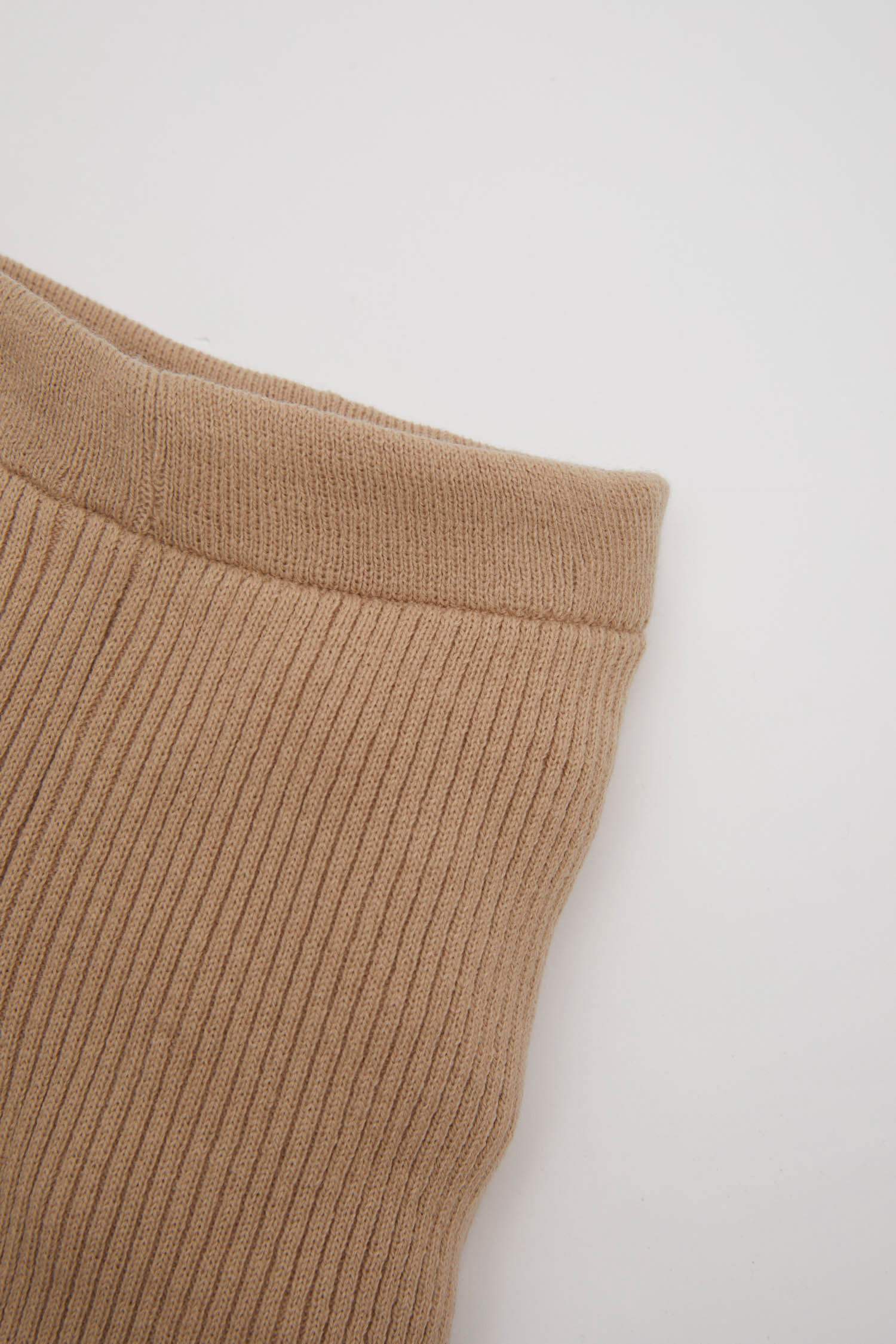 Kız Bebek İspanyol Paça Fitilli Bej Triko Tayt