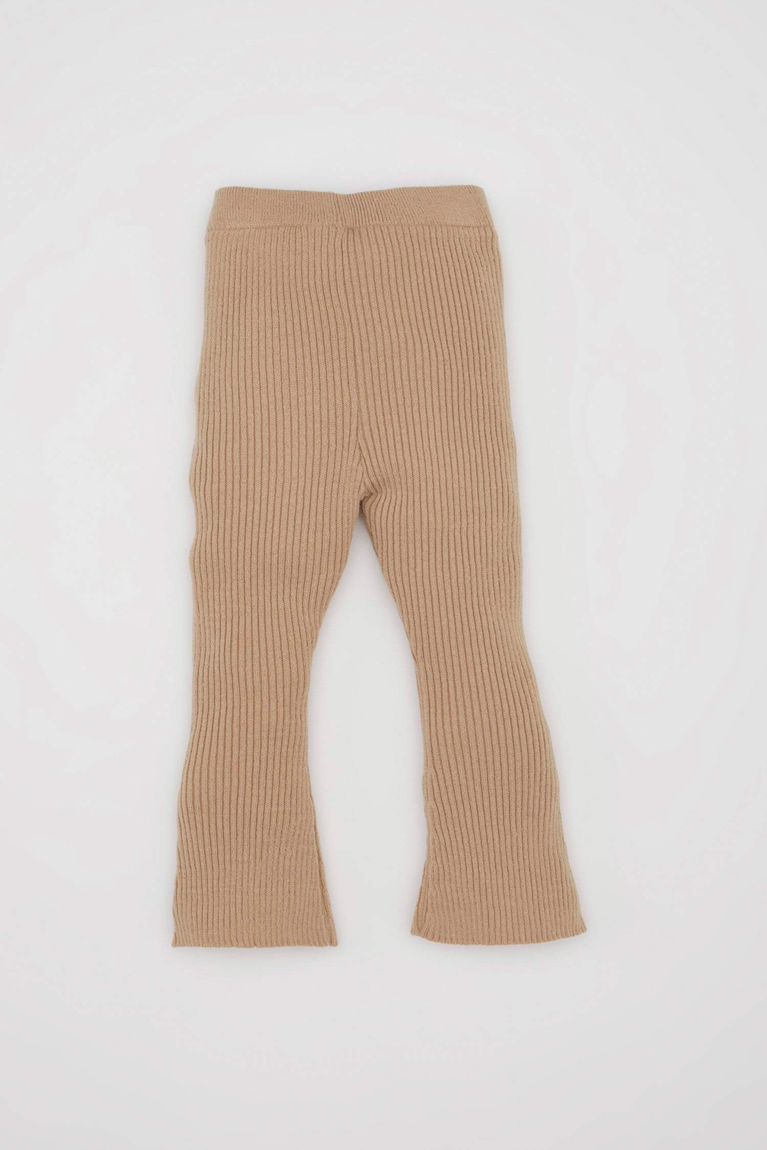 Kız Bebek İspanyol Paça Fitilli Bej Triko Tayt