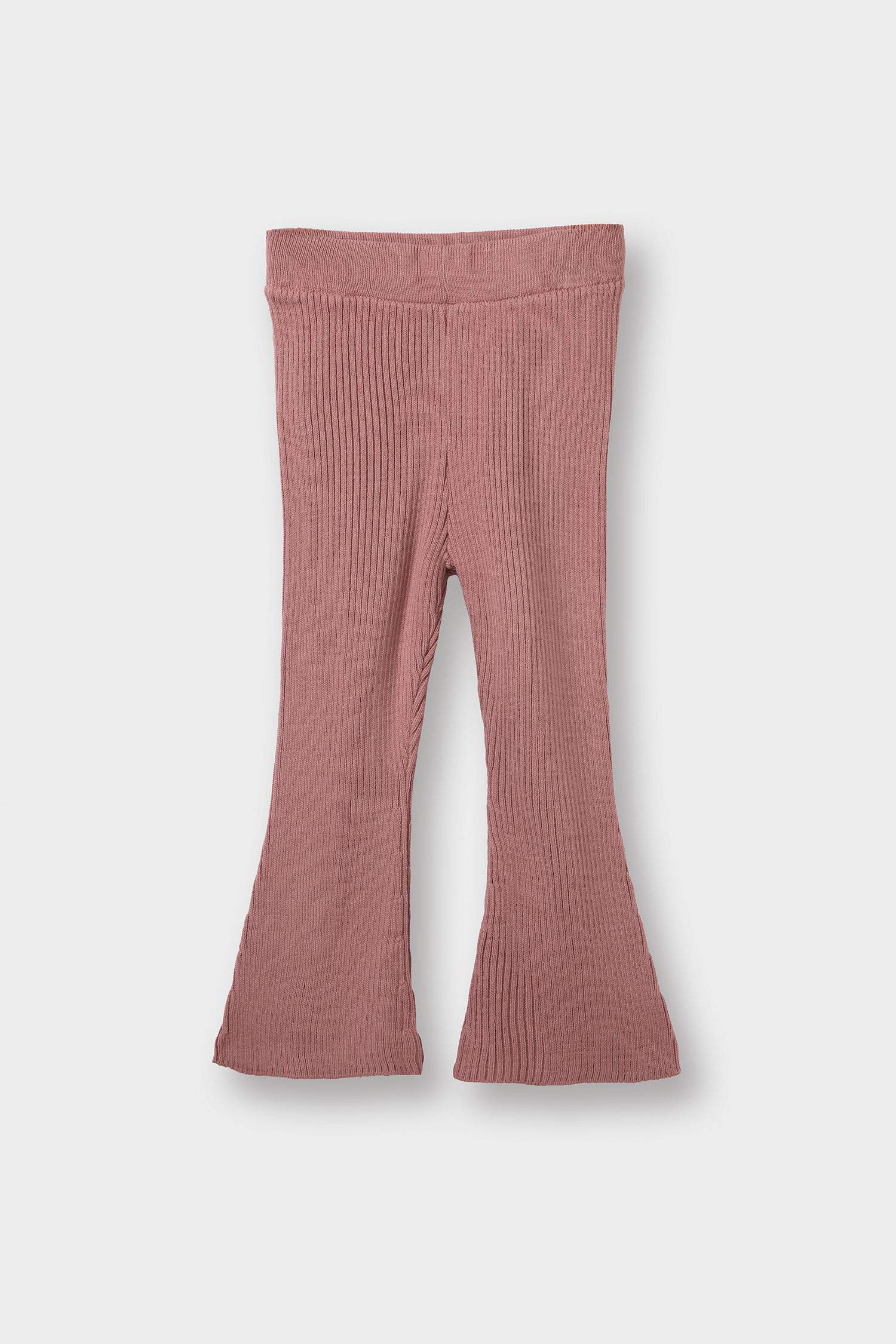 Kız Bebek 2'li Takım Çizgili Polo Yaka Triko Kazak İspanyol Paça Triko Tayt