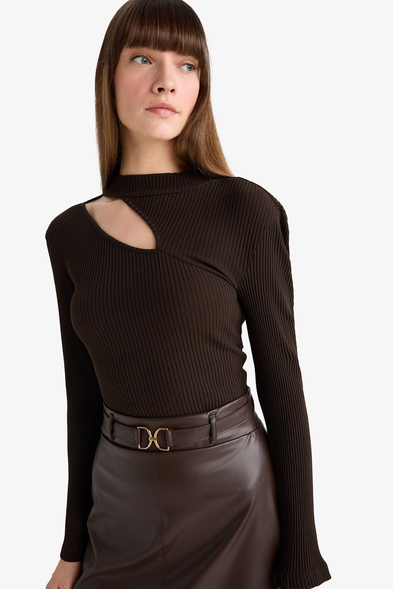 Slim Fit Crew Neck Ribbed Camisole T-Shirt