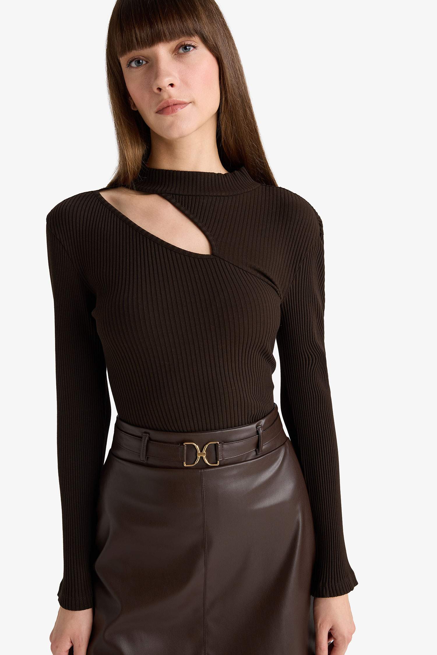 Slim Fit Crew Neck Ribbed Camisole T-Shirt