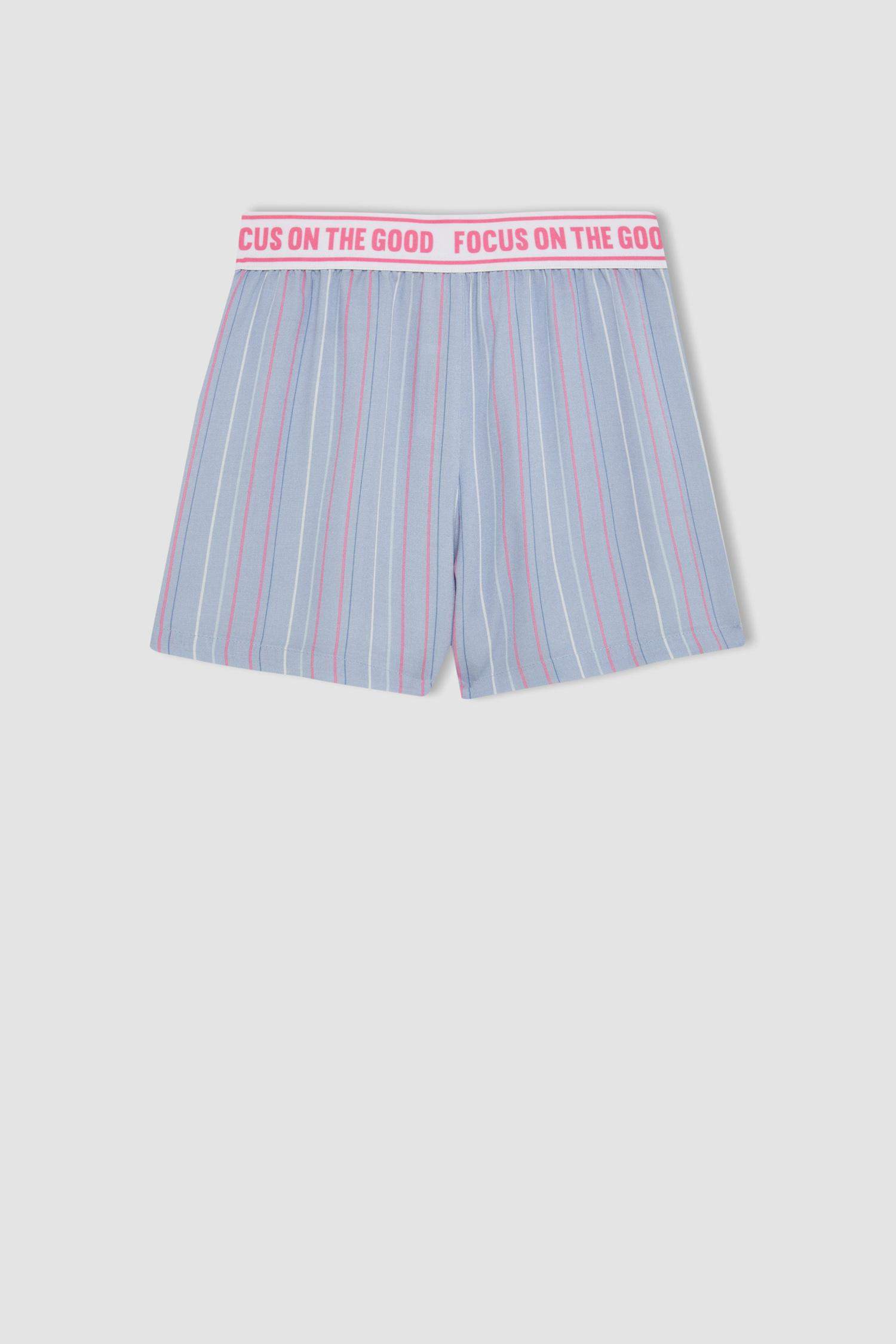 Kız Çocuk Pijama Takımı Baskılı Kısa Kollu Üst Şort