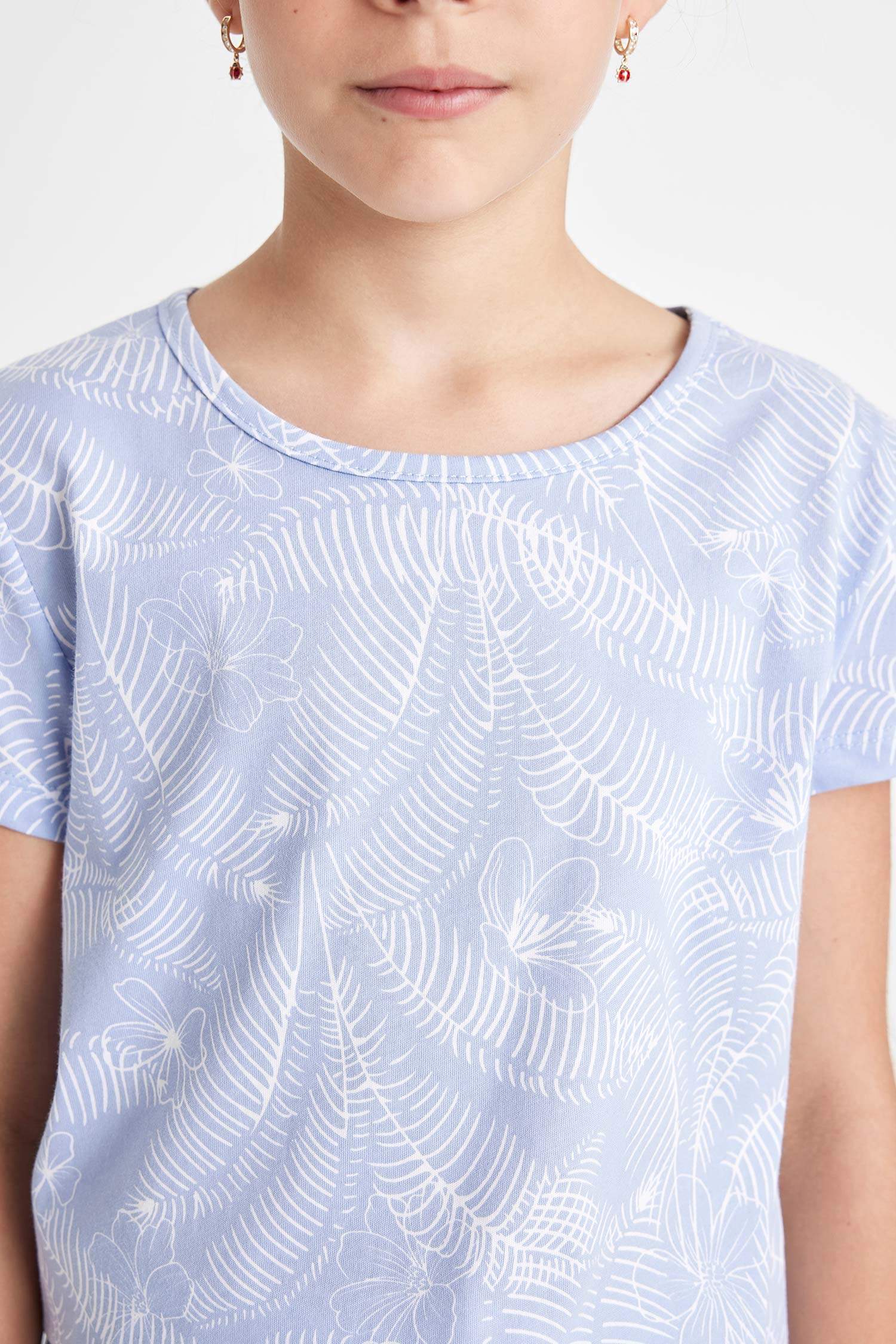 Ensemble Pyjama Short et T-Shirt à Manches Courtes à Motif pour Fille