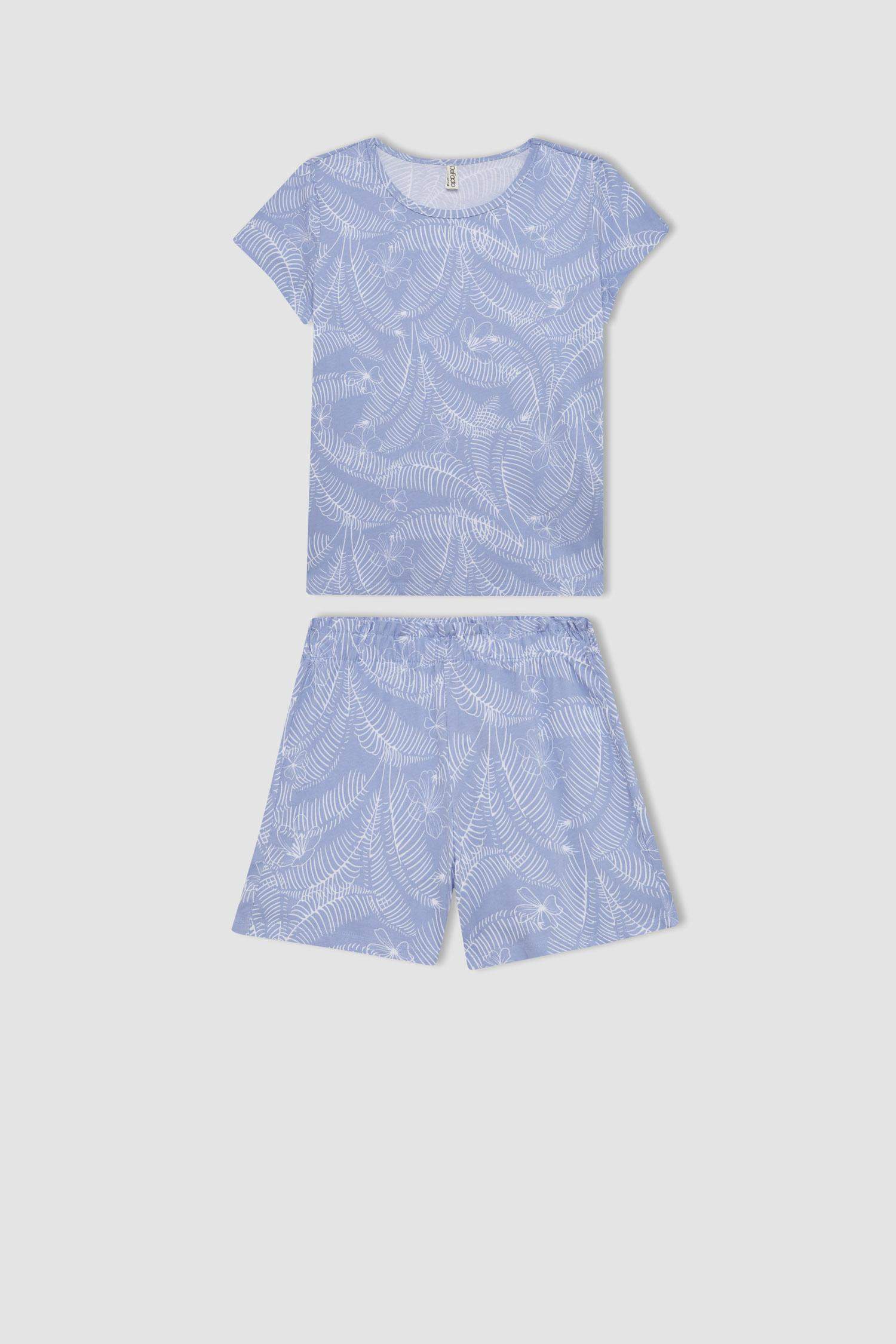 Ensemble Pyjama Short et T-Shirt à Manches Courtes à Motif pour Fille