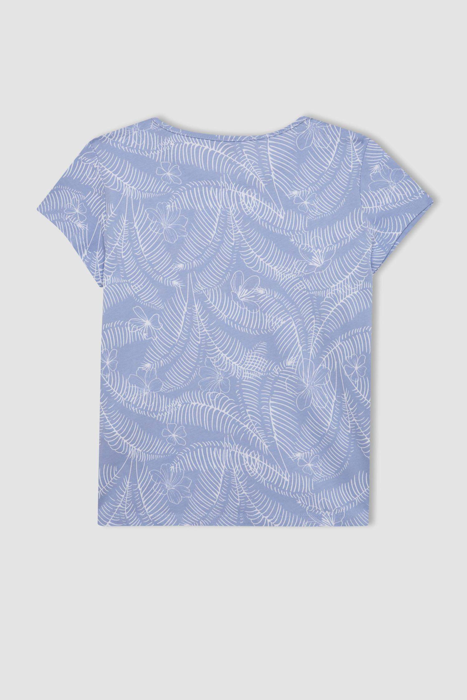 Ensemble Pyjama Short et T-Shirt à Manches Courtes à Motif pour Fille