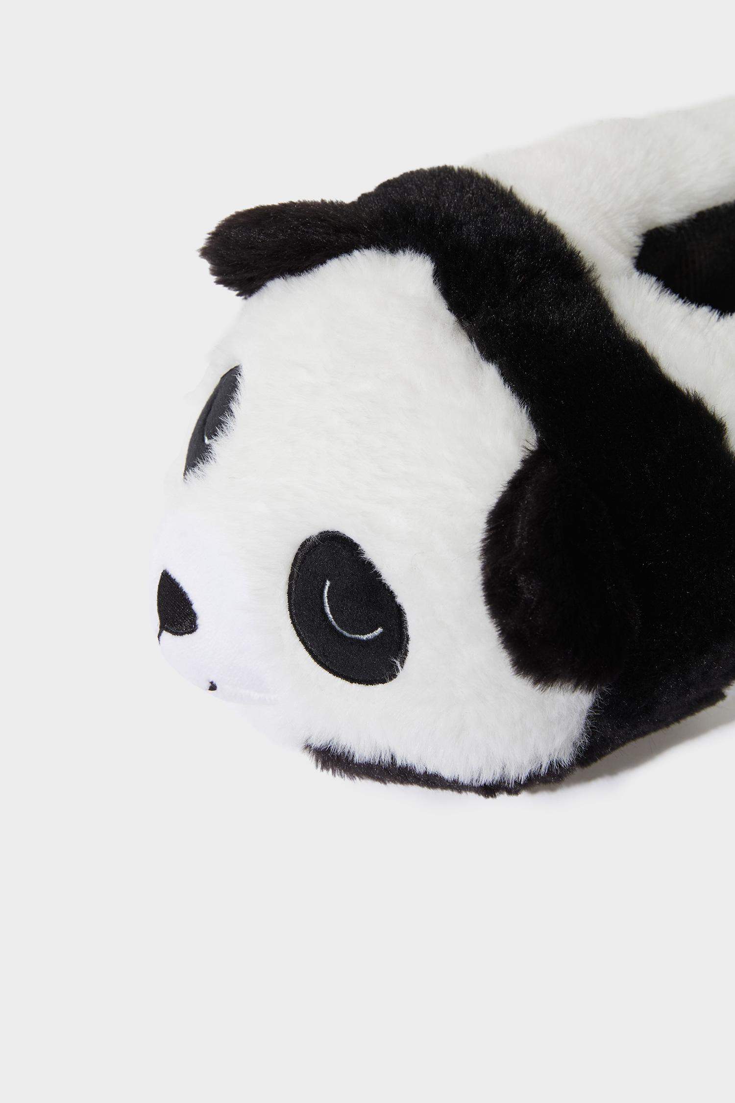 Kadın Panda Temalı Düz Taban Panduf