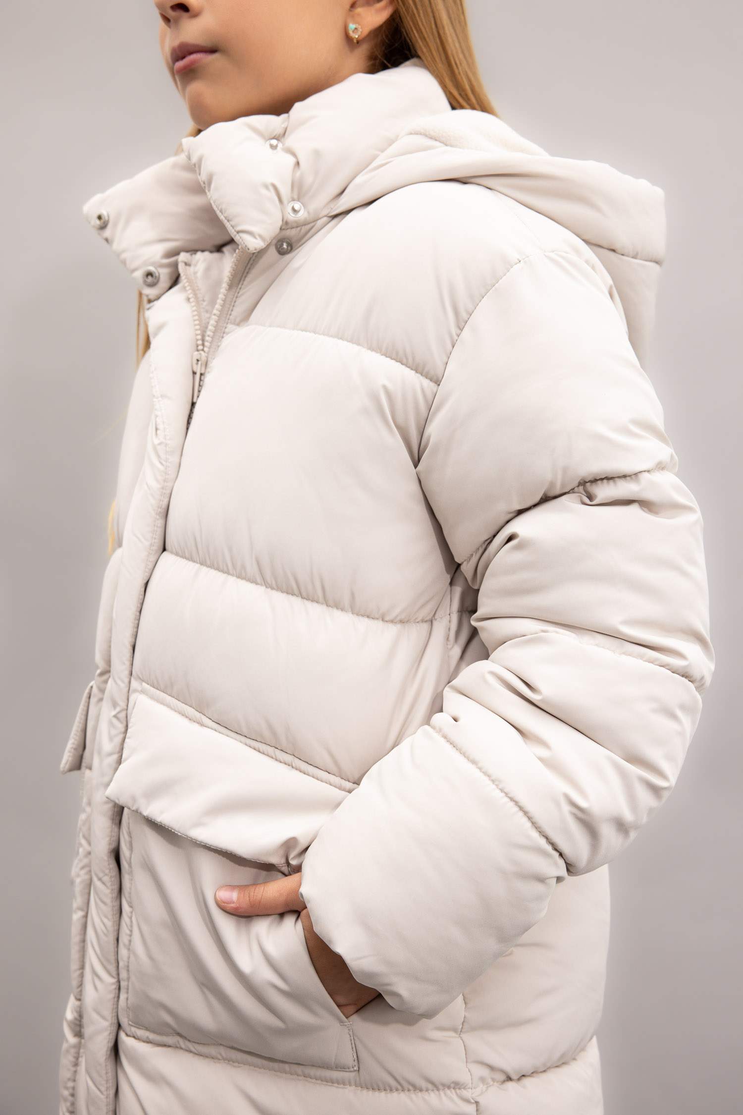 Girl Hooded Fleece Lined Waterproof Puffer Jacket