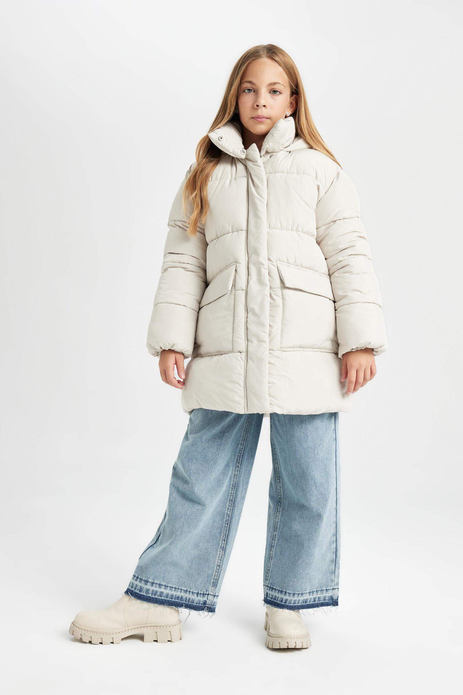 Girl Hooded Fleece Lined Waterproof Puffer Jacket