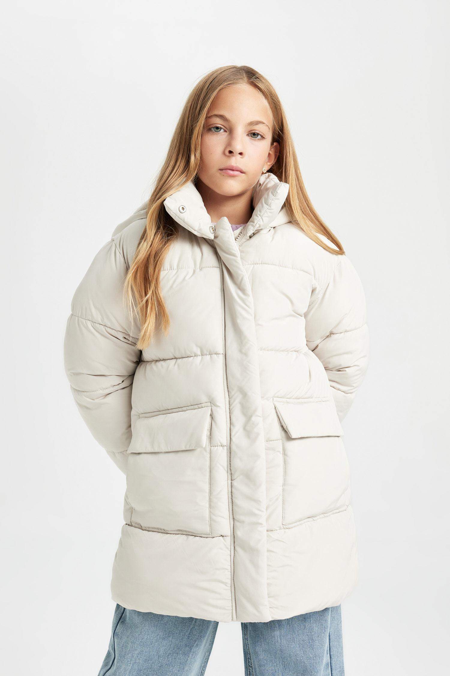 Girl Hooded Fleece Lined Waterproof Puffer Jacket