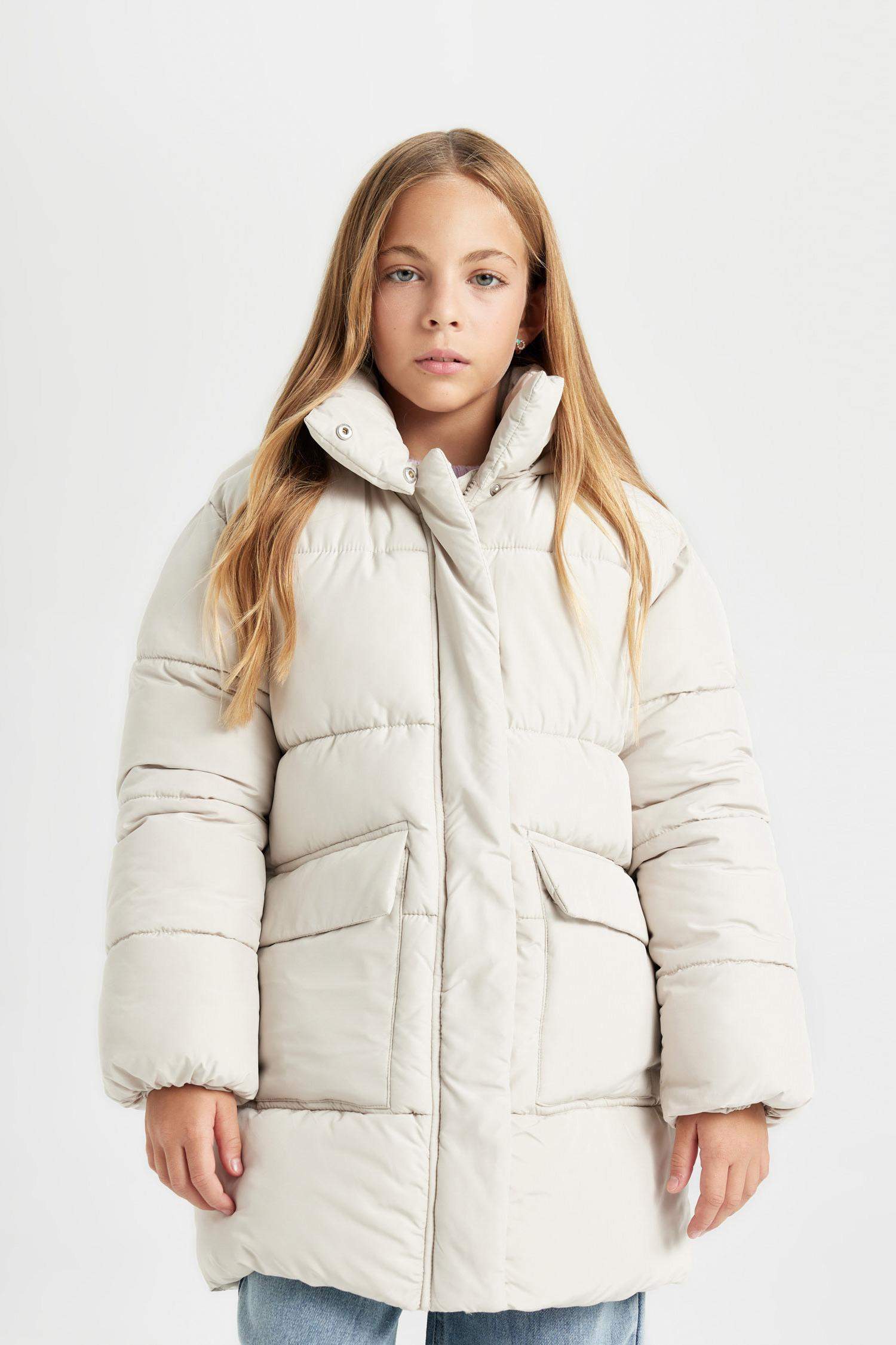 Girl Hooded Fleece Lined Waterproof Puffer Jacket