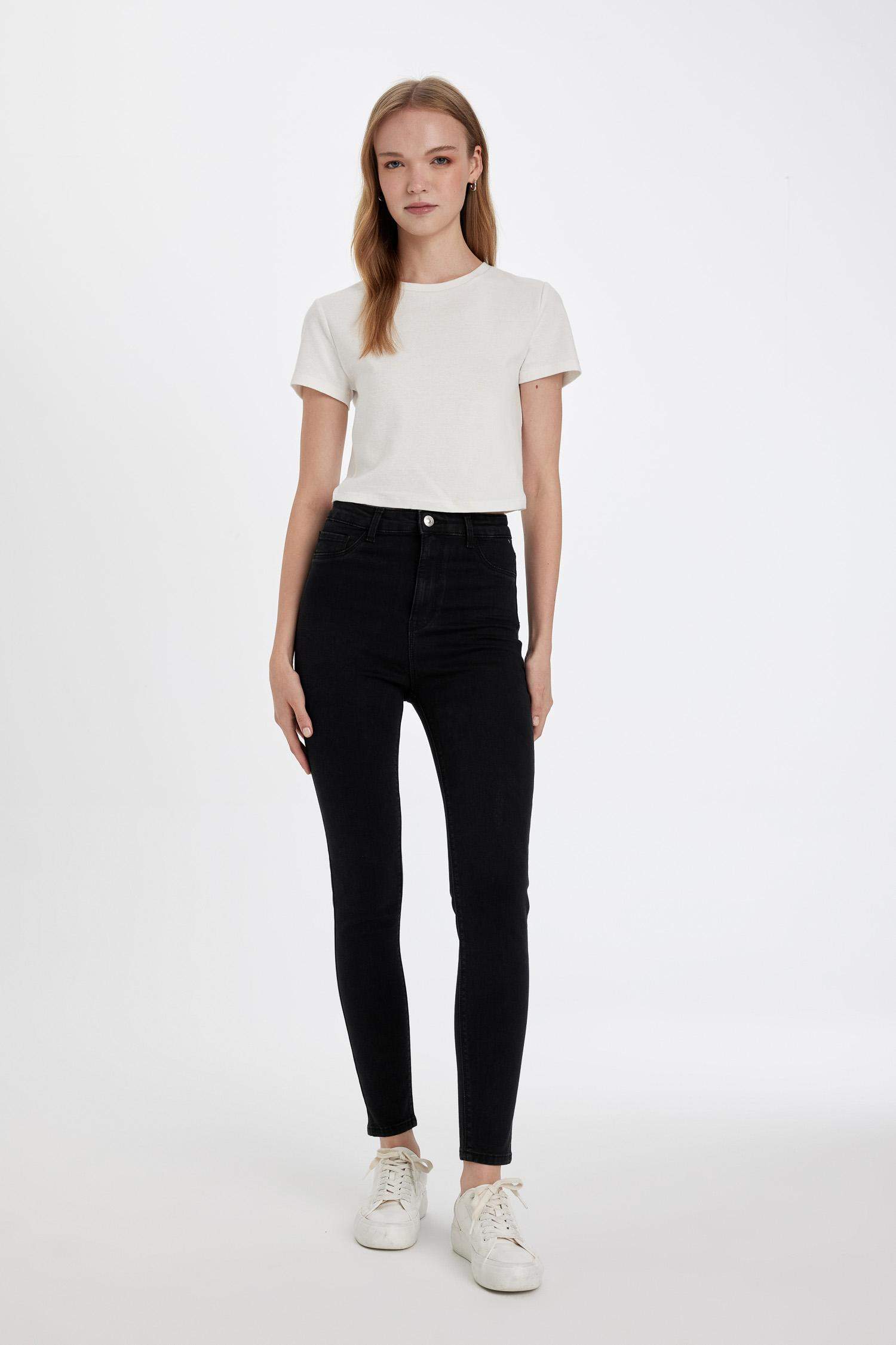 Yüksek Bel Bilek Boy Jean Pantolon