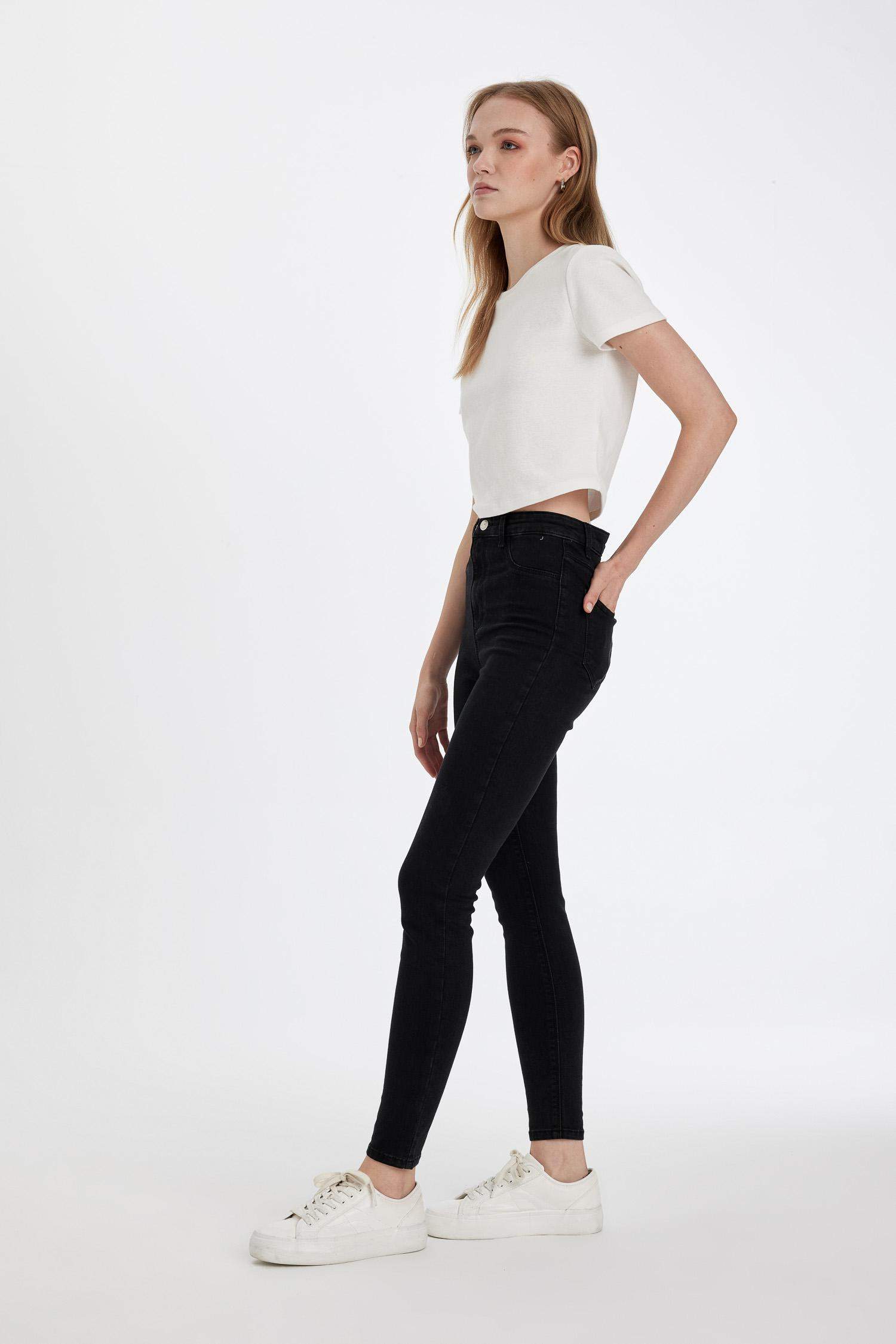 Yüksek Bel Bilek Boy Jean Pantolon