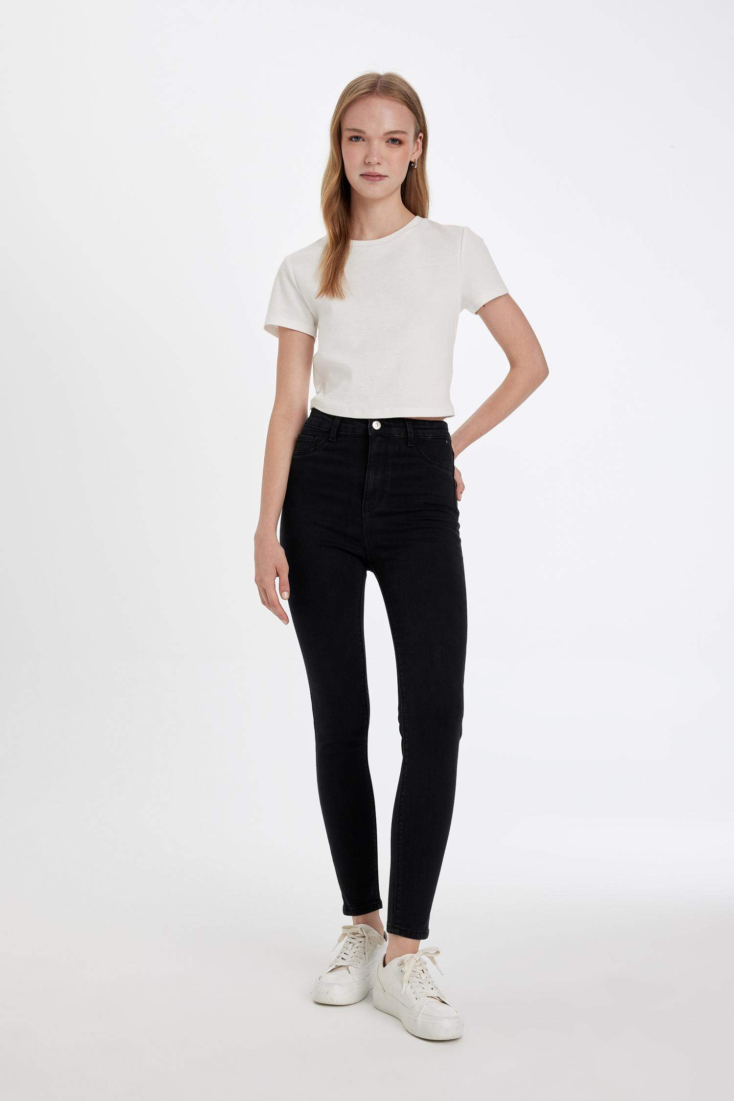 Yüksek Bel Bilek Boy Jean Pantolon