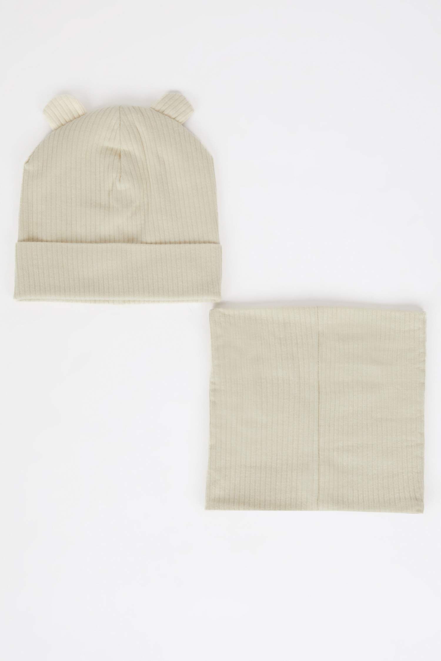 Erkek Bebek 2'li Takım Fitilli Kaşkorse Bere Boyunluk