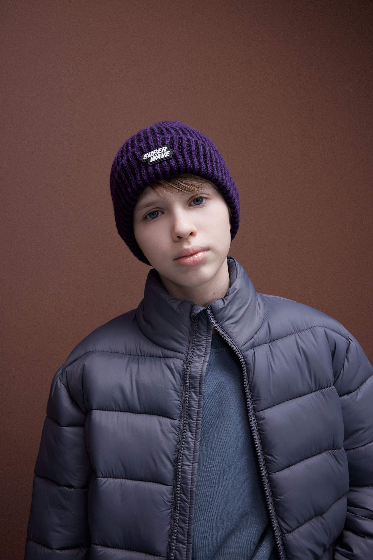 Boy Woven Labeled Beanie