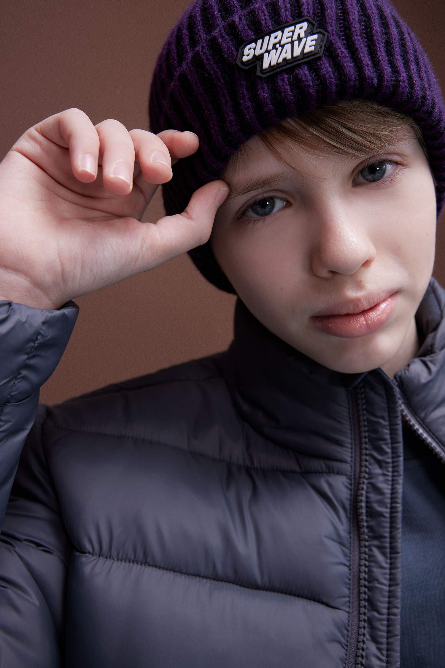 Boy Woven Labeled Beanie