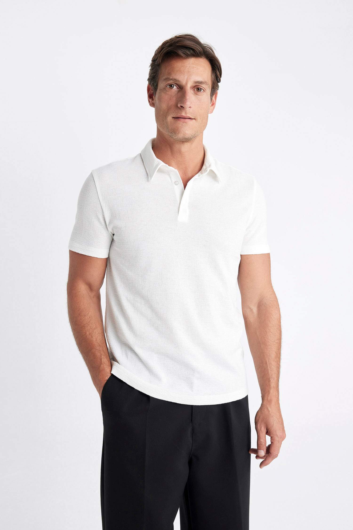 تيشيرت بولو نص ردن سليم فيت