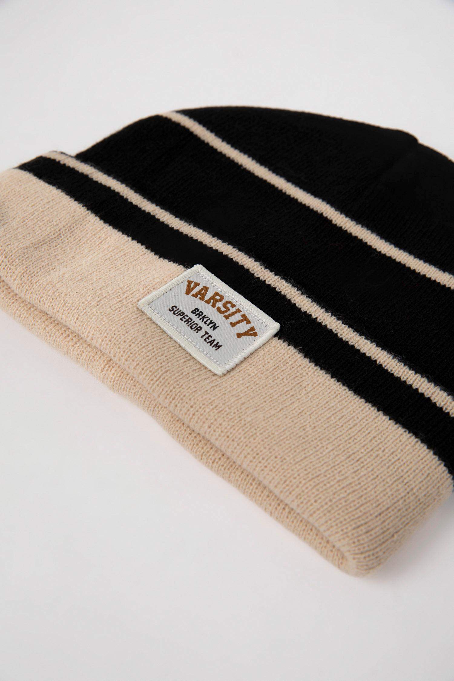 Erkek Çocuk Çizgili Triko Bere