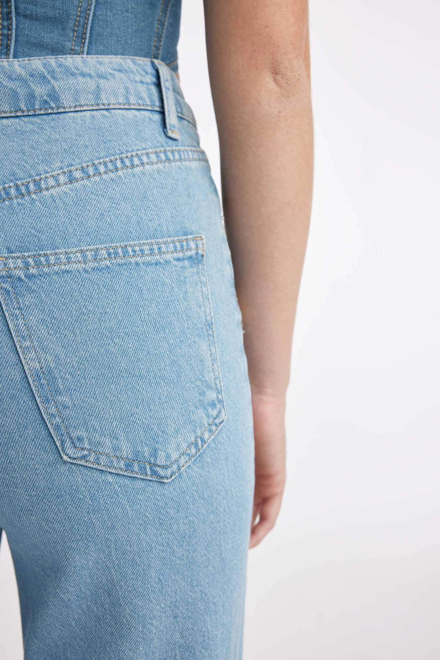 90's Wide Leg Yüksek Bel Geniş Paça Yırtık Detaylı Uzun Jean Pantolon