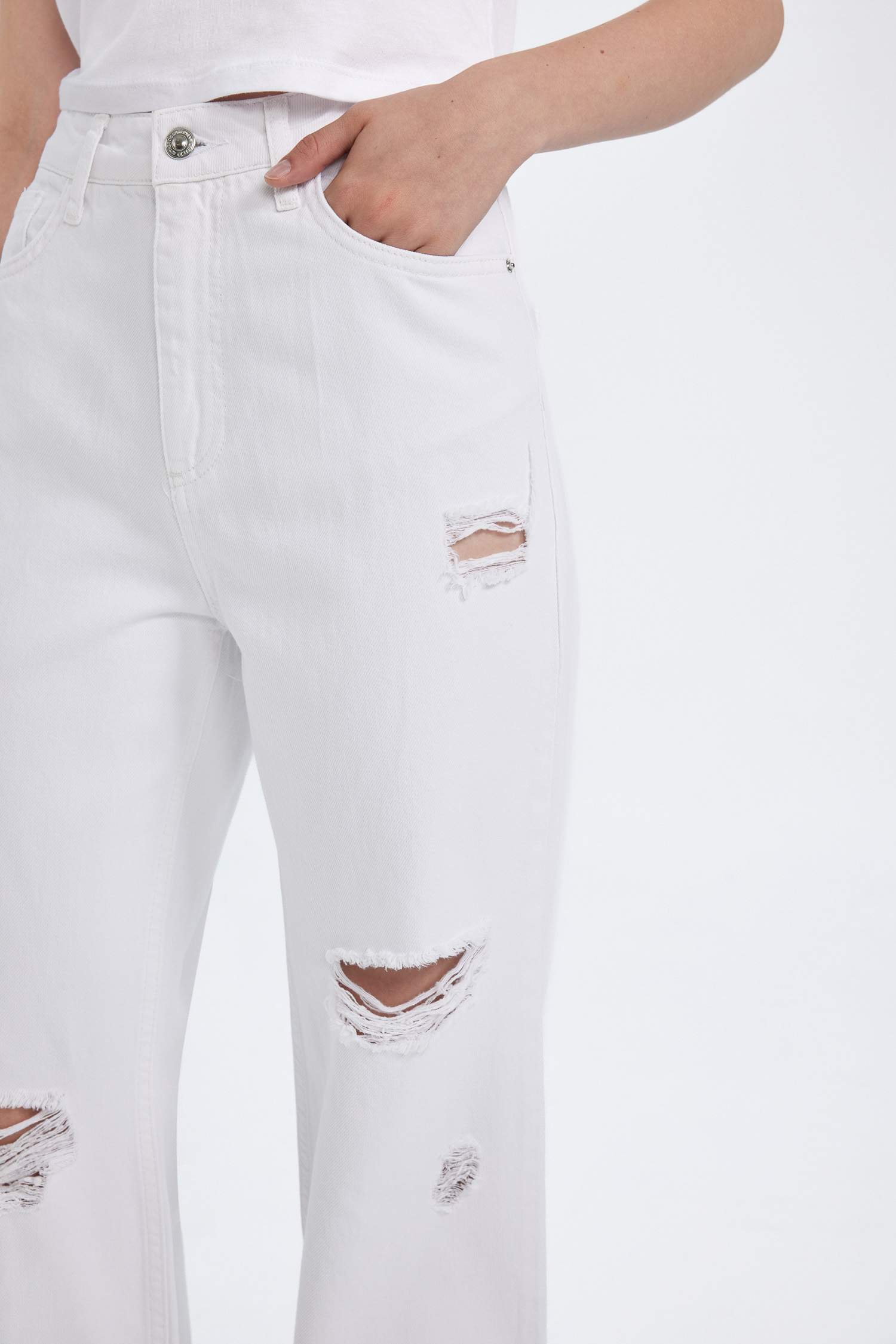 بنطرون وايد ليج برجل واسع وخصر عالي