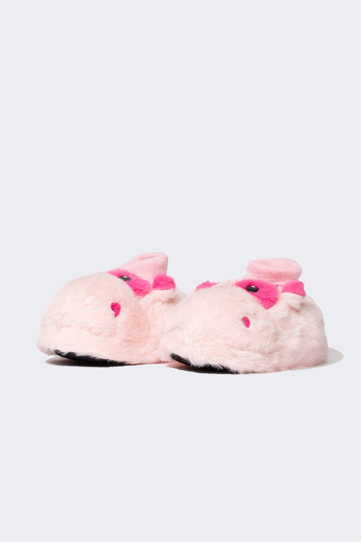 Kız Çocuk Pembe Zürafa Temalı Kalın Taban Pelüş Panduf