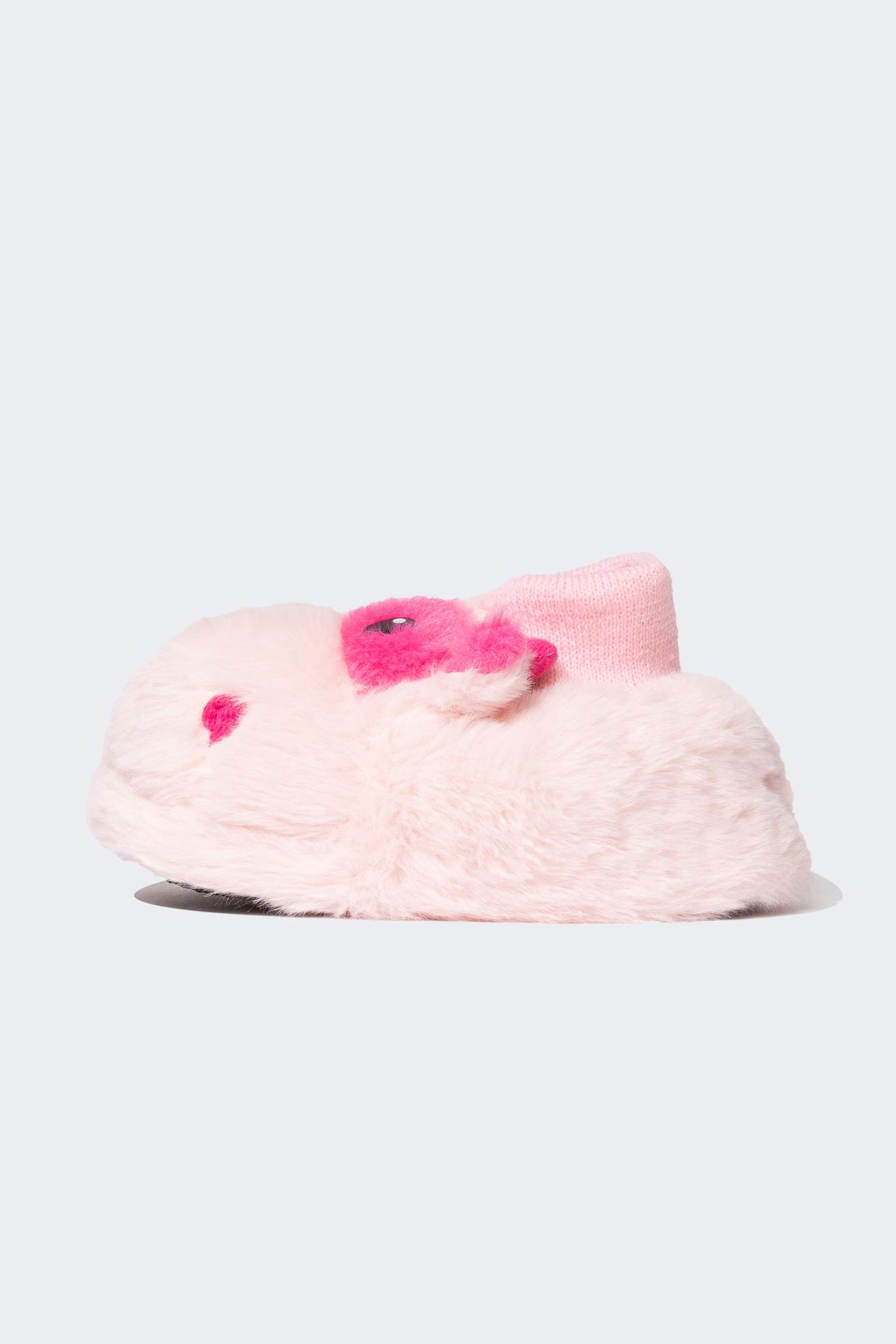 Kız Çocuk Pembe Zürafa Temalı Kalın Taban Pelüş Panduf