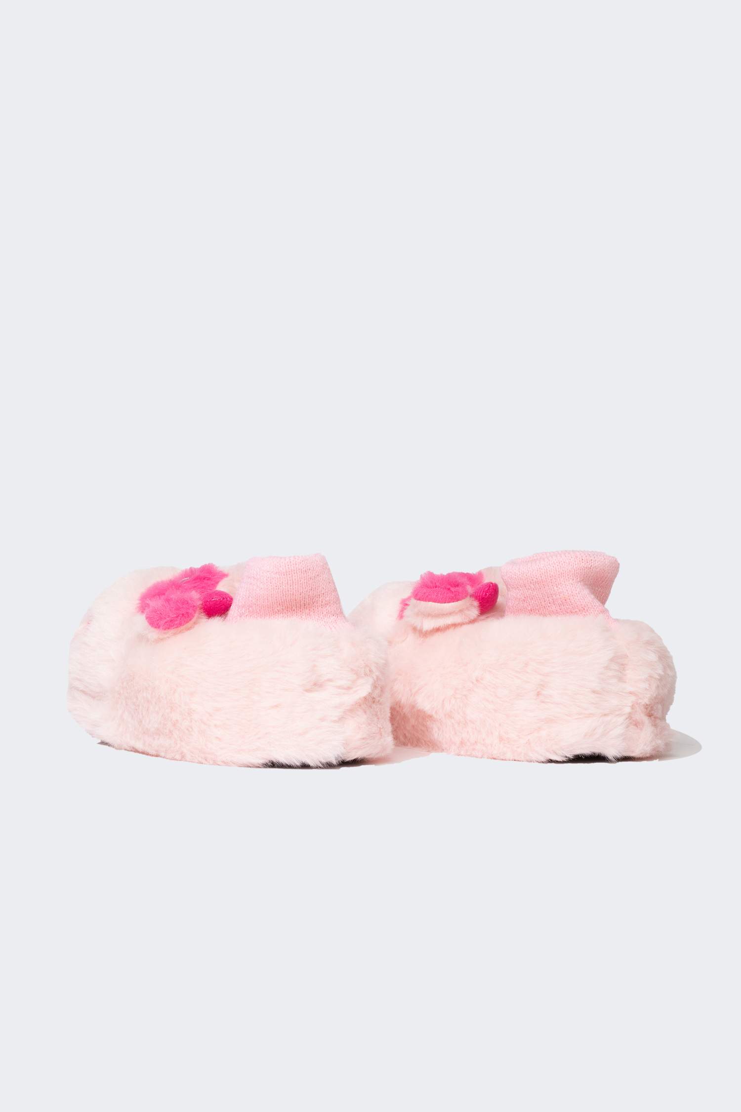 Kız Çocuk Pembe Zürafa Temalı Kalın Taban Pelüş Panduf