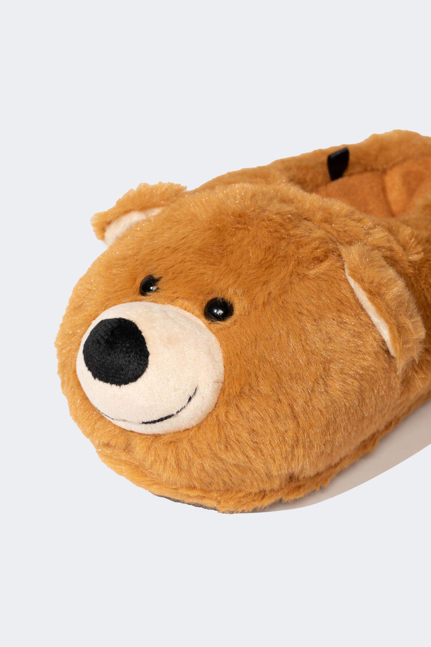 Erkek Çocuk Ayı Temalı Düz Taban Panduf