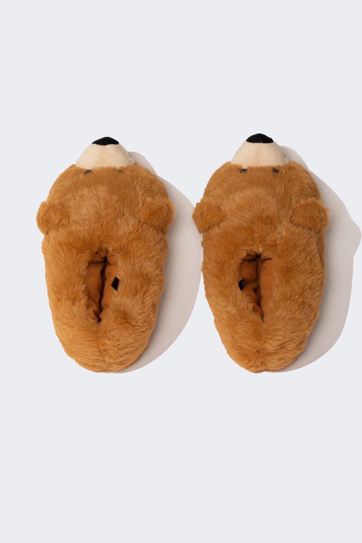 Erkek Çocuk Ayı Temalı Düz Taban Panduf