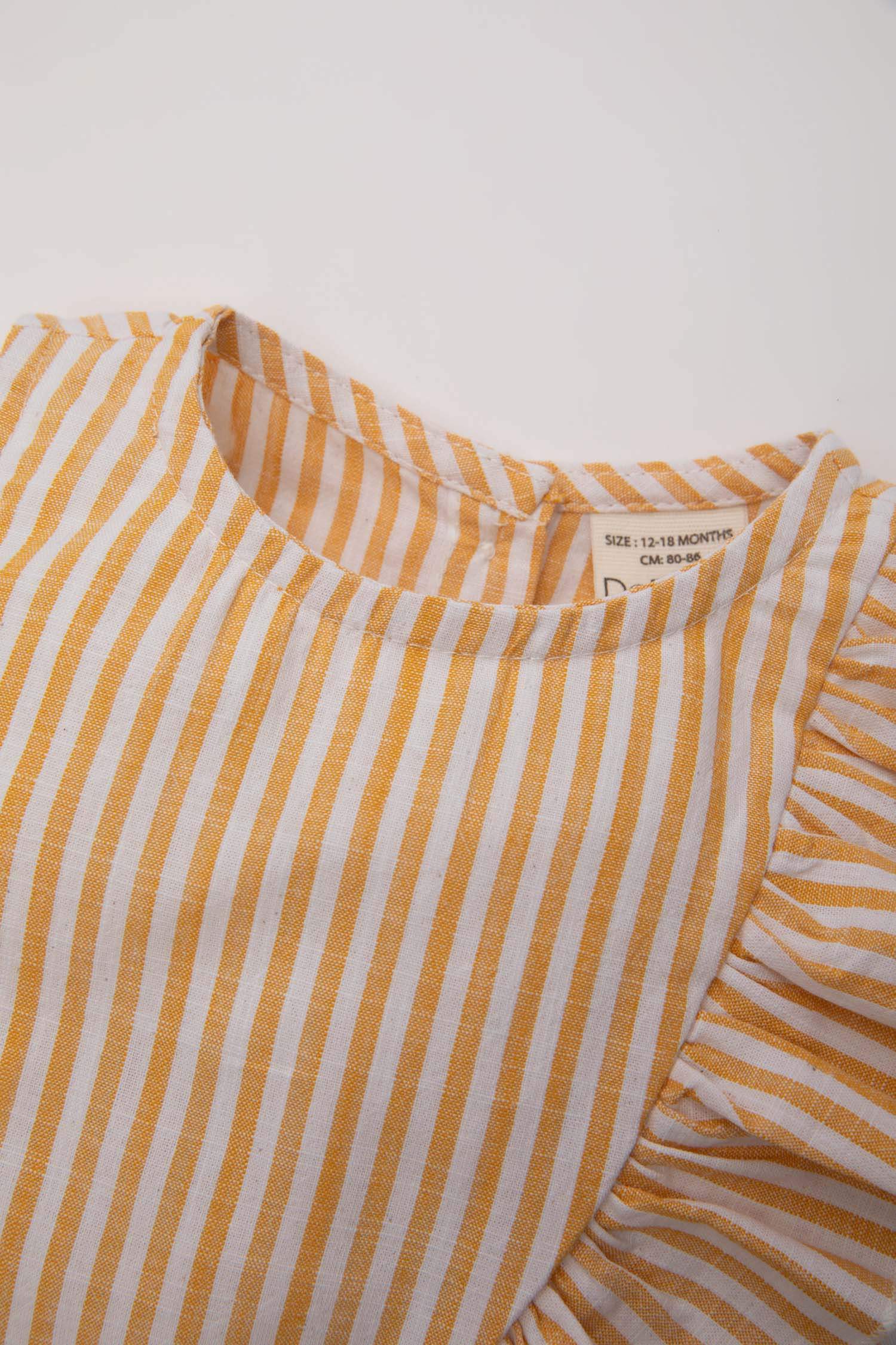 Baby Girl Striped Flared Poplin Blouse Shorts 2 Piece Set