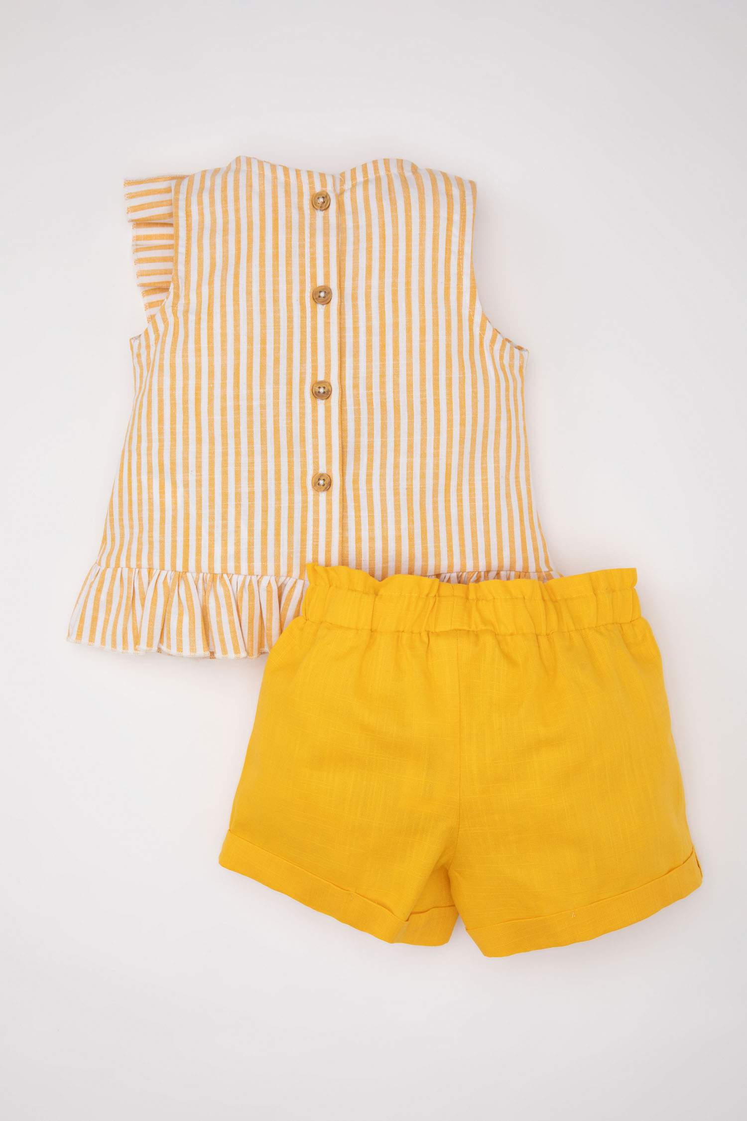 Baby Girl Striped Flared Poplin Blouse Shorts 2 Piece Set
