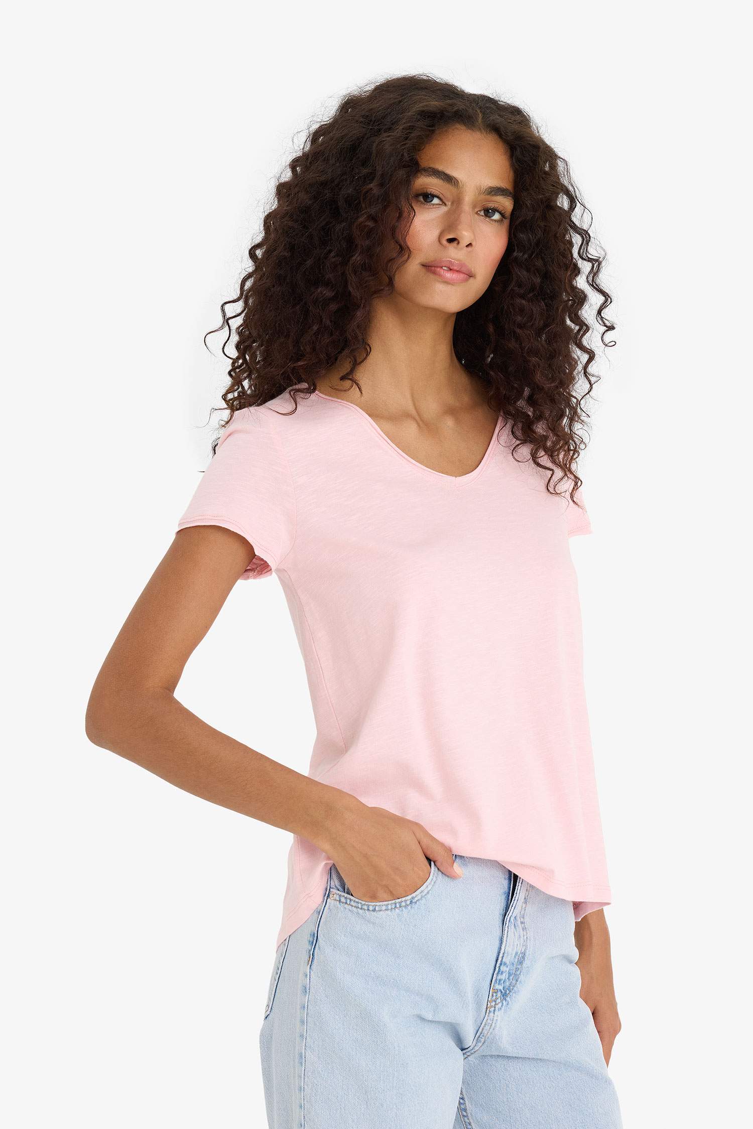 Regular Fit V Neck Short Sleeve T-Shirt