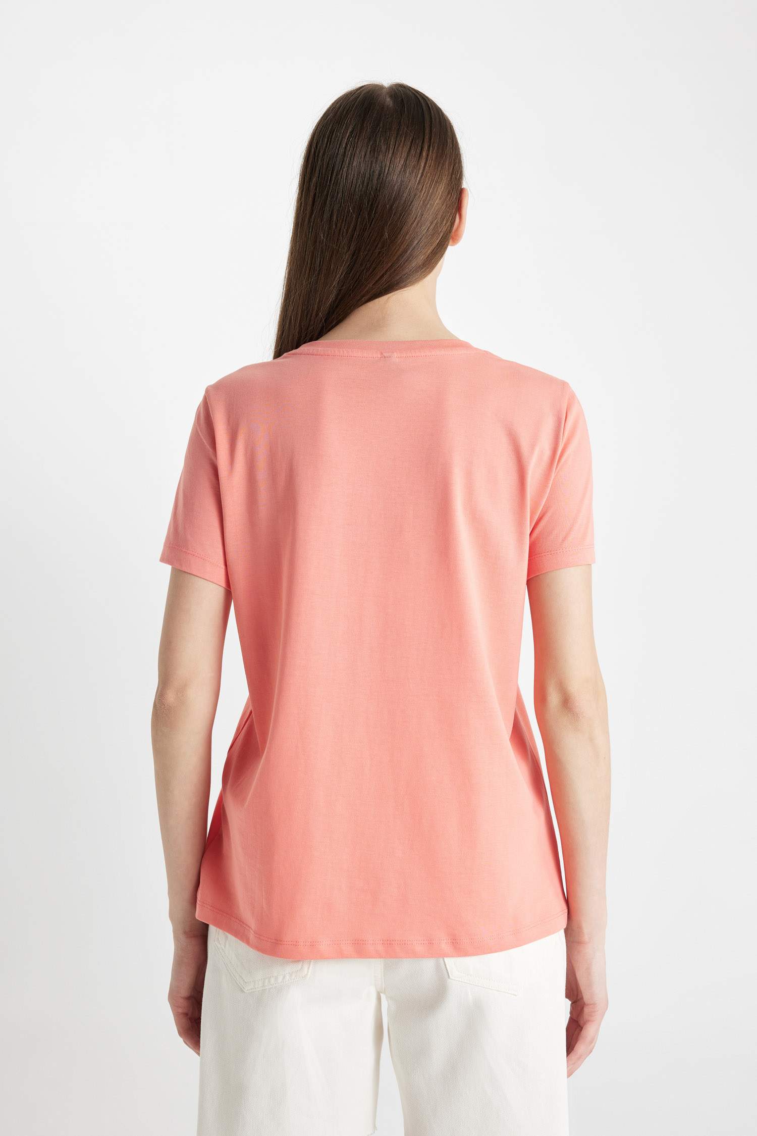 T-Shirt À Manches Courtes Coupe Régulière Col Ras Du Cou
