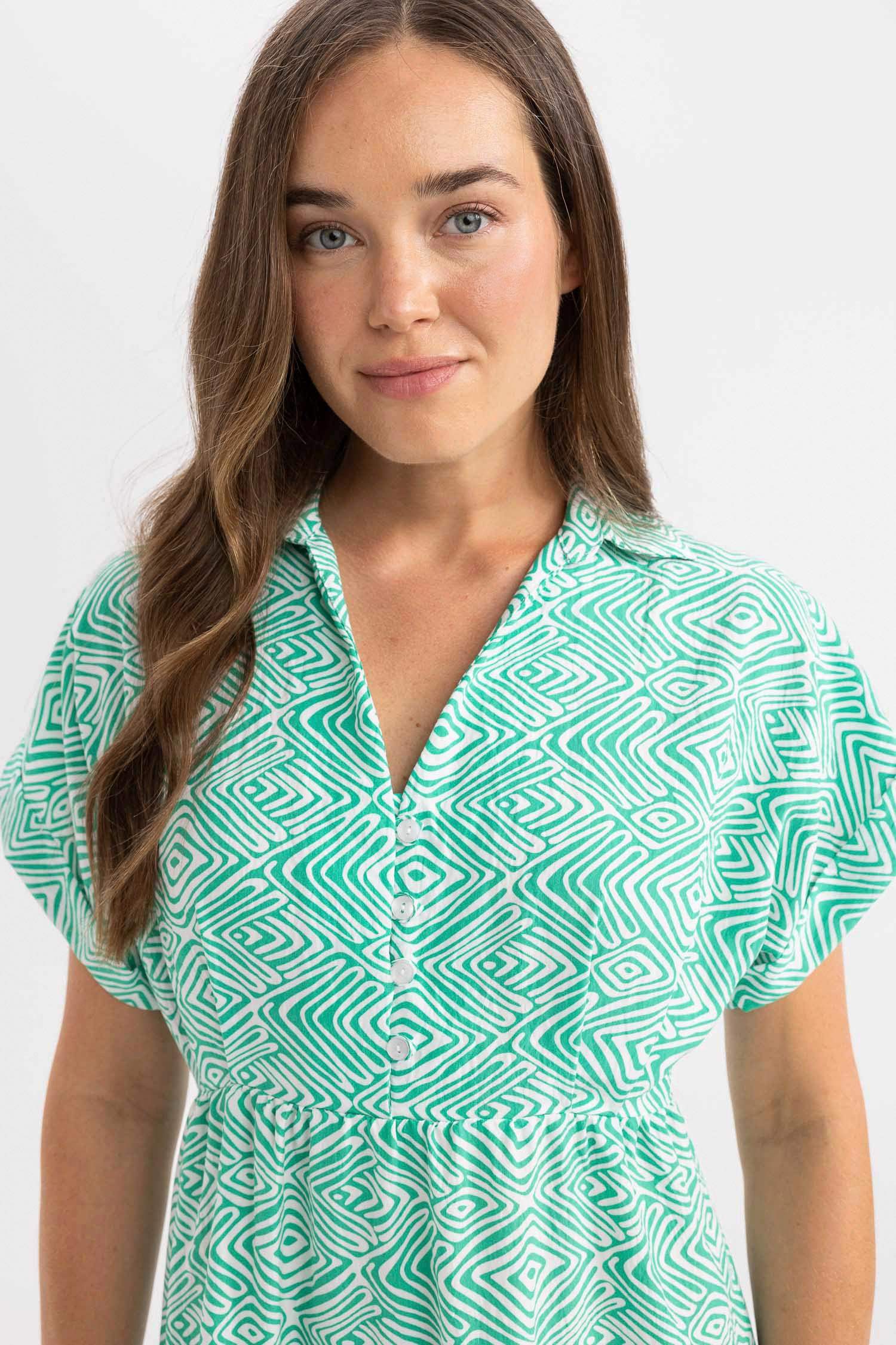 فستان طويل فيسكوز نص ردن بياخة قميص