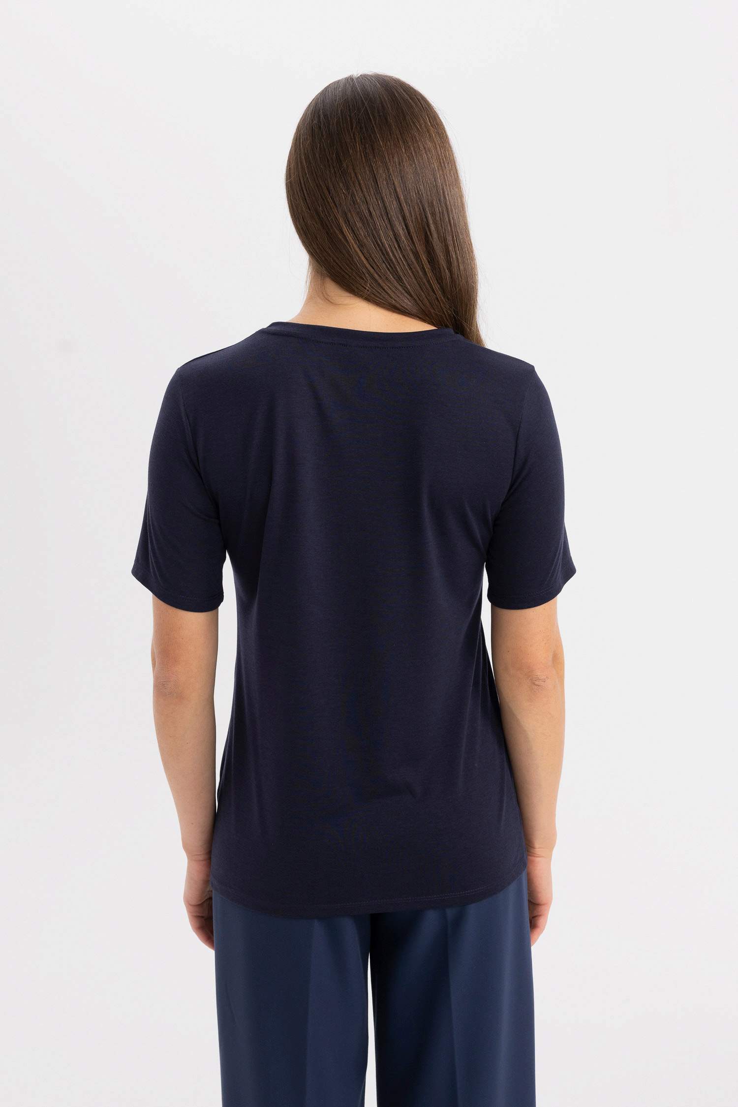 T-Shirt À Manches Courtes Coupe Régulière Col Ras Du Cou