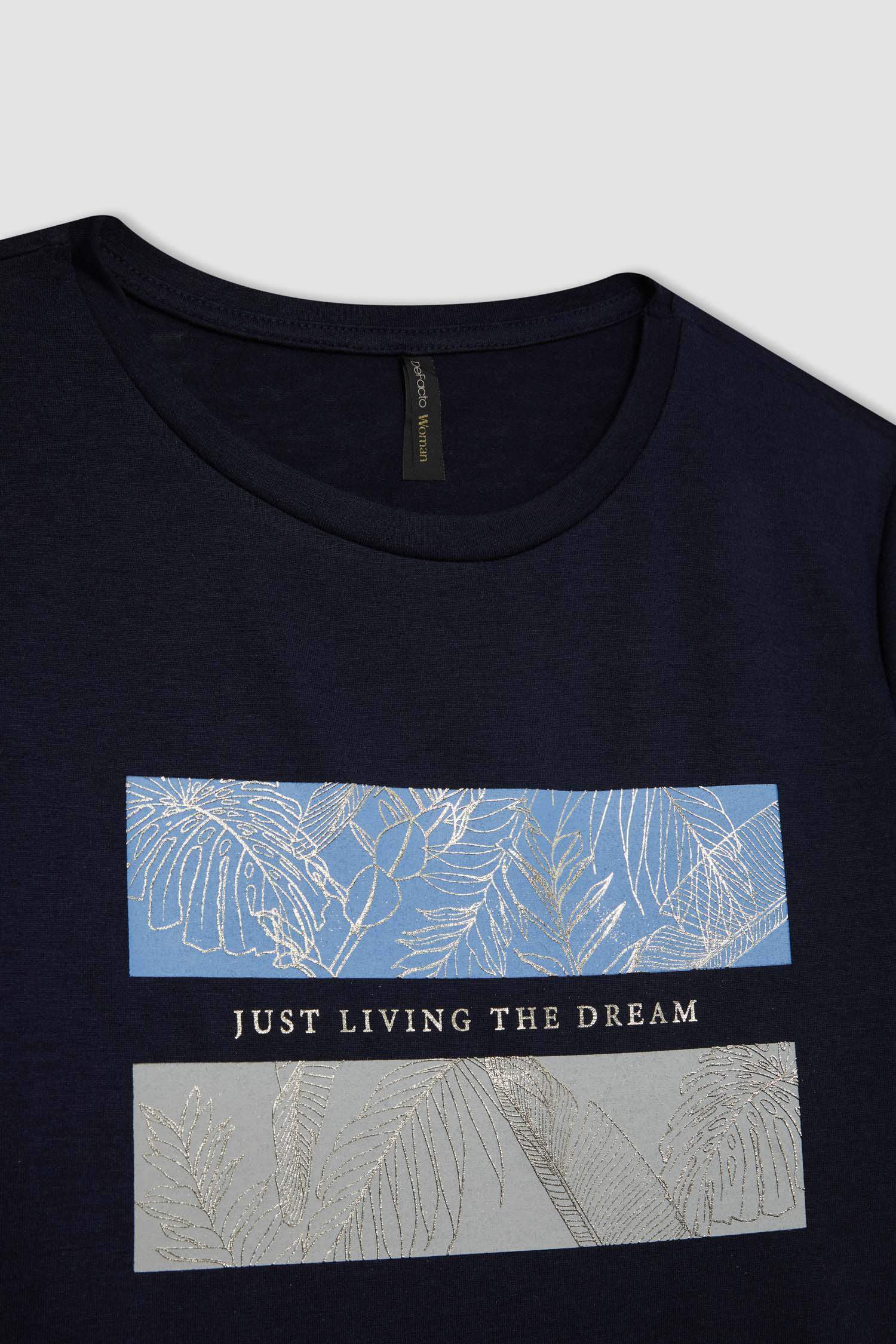 T-Shirt À Manches Courtes Coupe Régulière Col Ras Du Cou