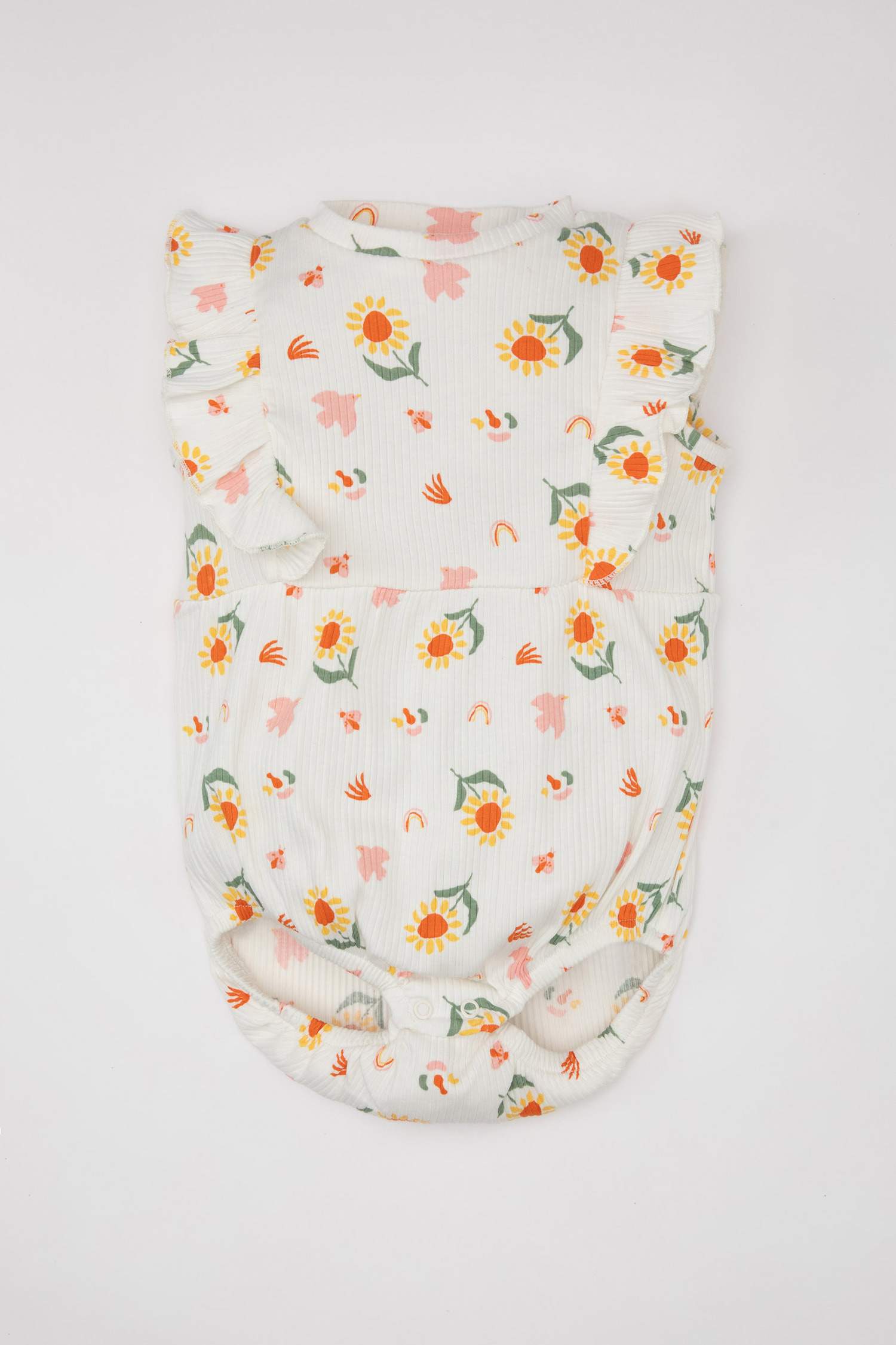 Combinaison Sans Manches Fleurie pour Bébé Fille