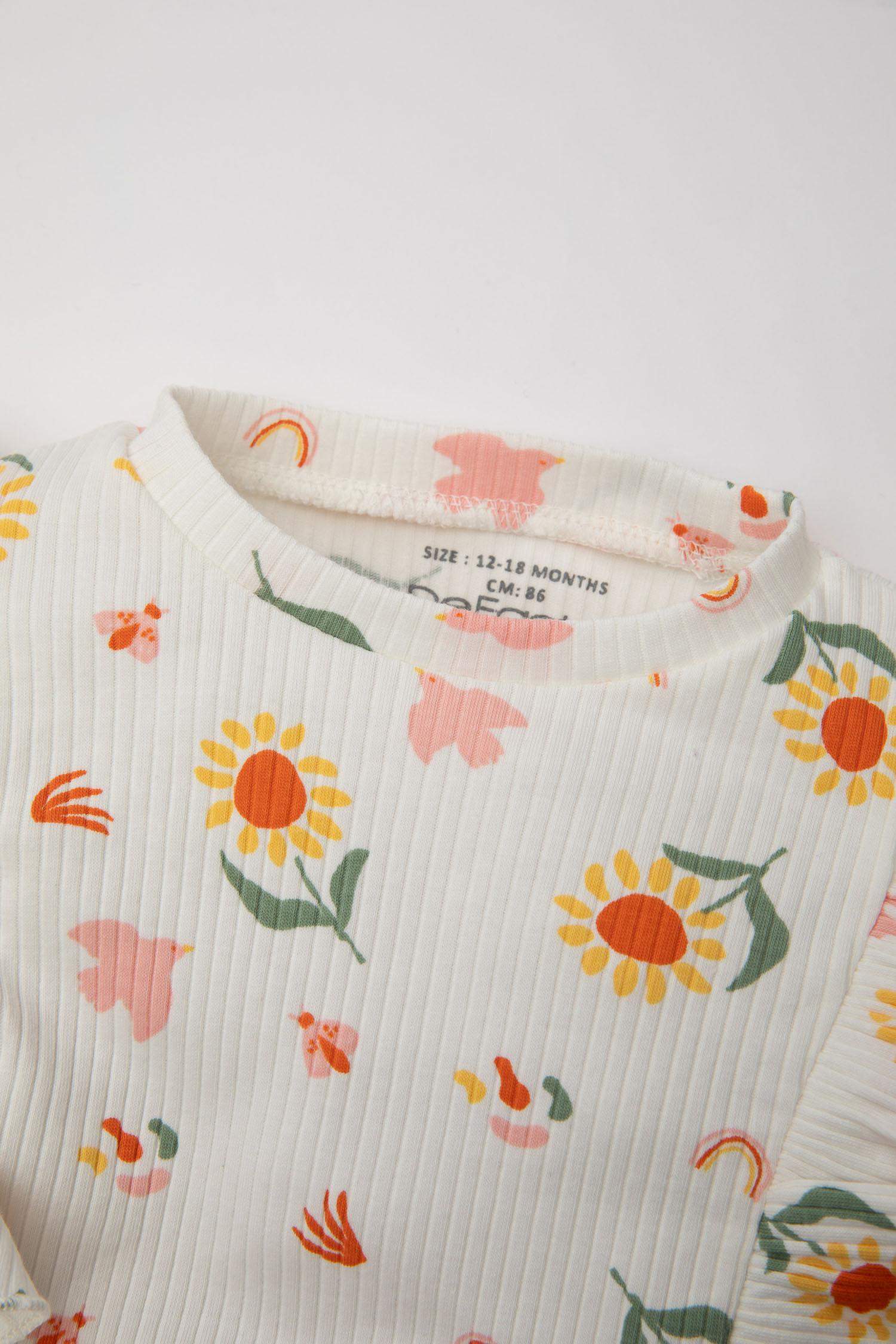 Combinaison Sans Manches Fleurie pour Bébé Fille