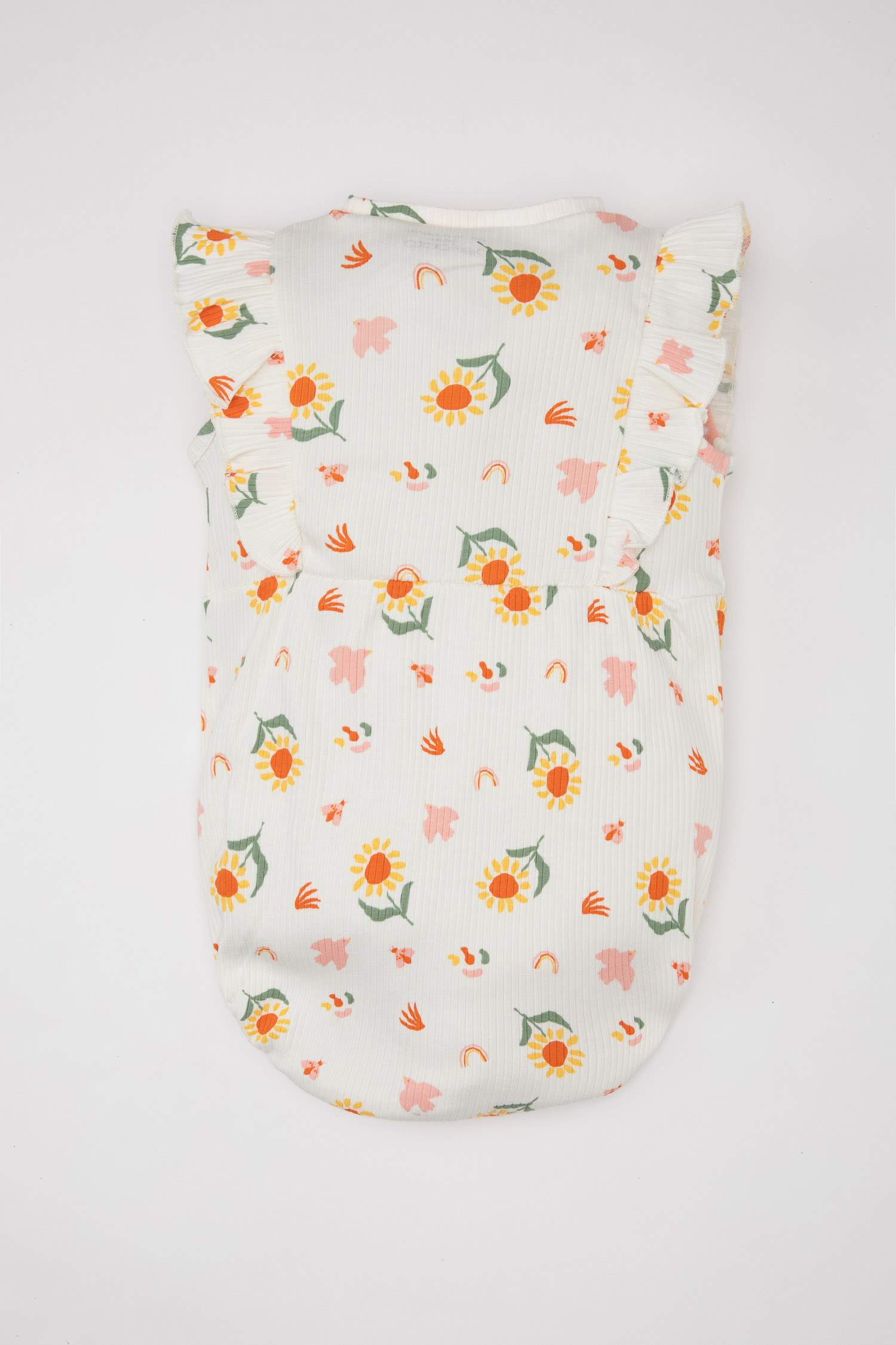 Baby Girl Newborn Floral Ribbed Sleeveless Jumpsuit