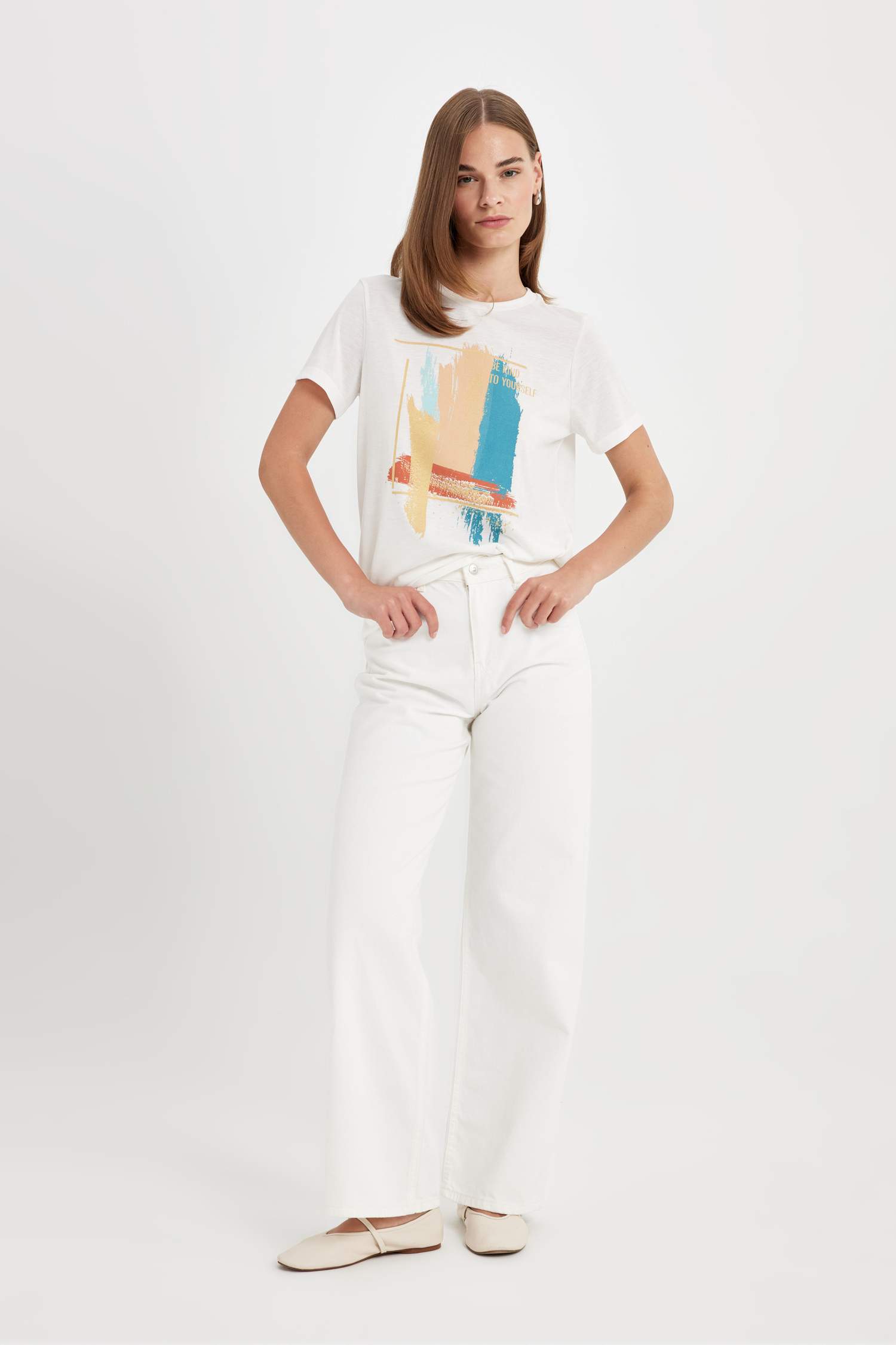 Regular Fit Crew Neck Printed Short Sleeve T-Shirt