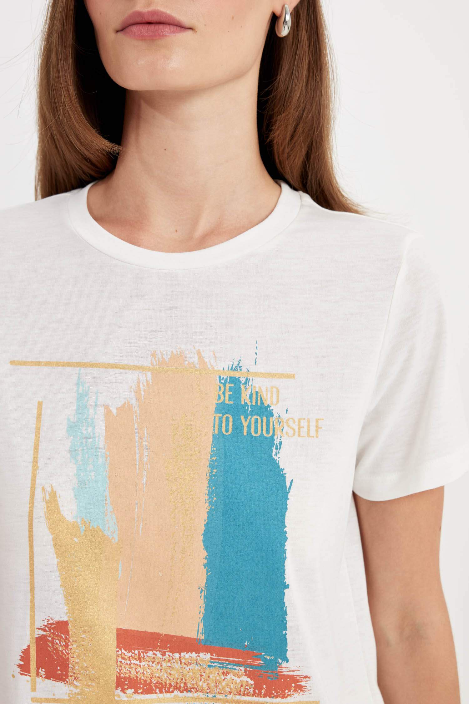 Regular Fit Crew Neck Printed Short Sleeve T-Shirt