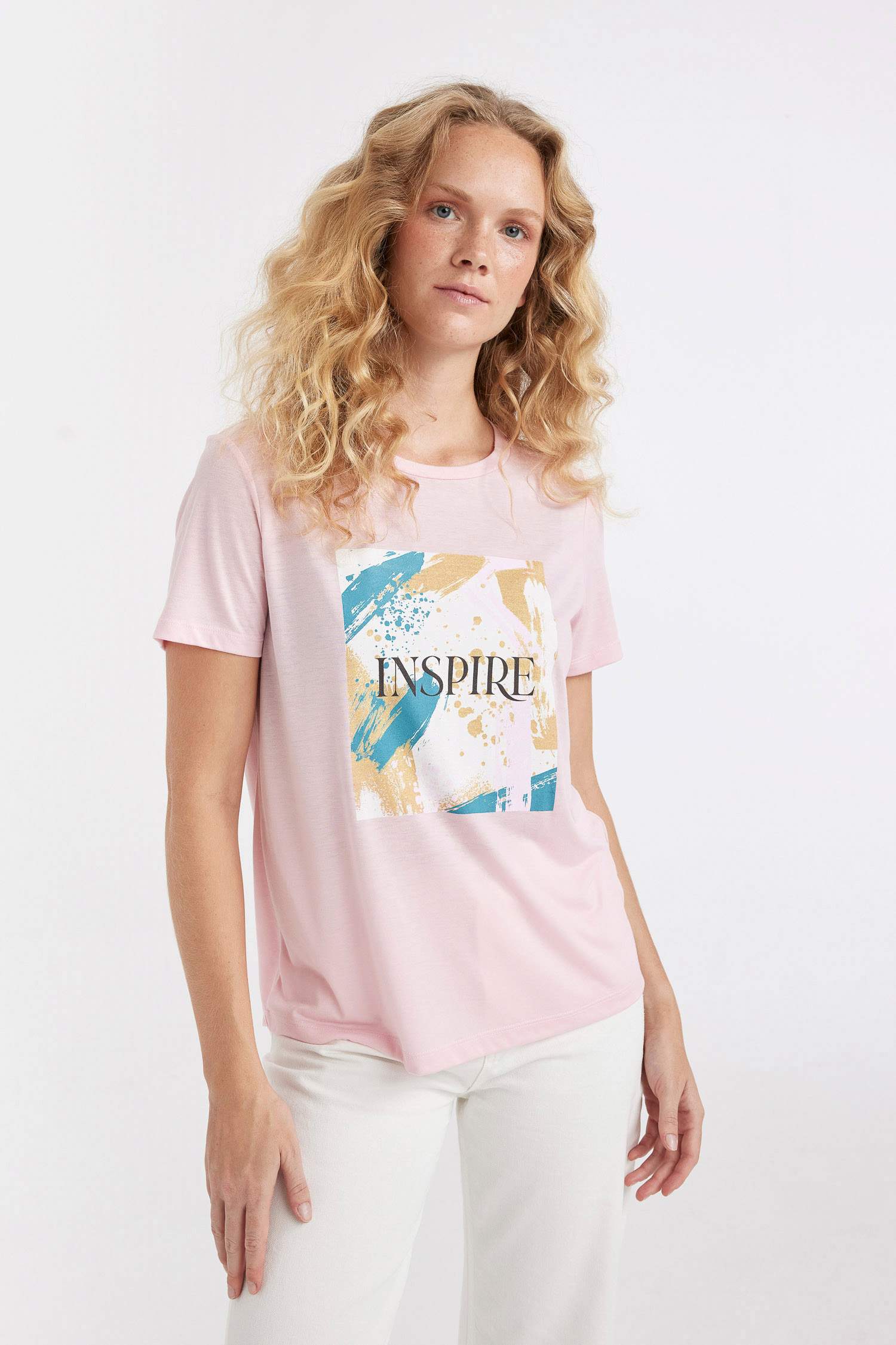 Regular Fit Crew Neck Printed Short Sleeve T-Shirt