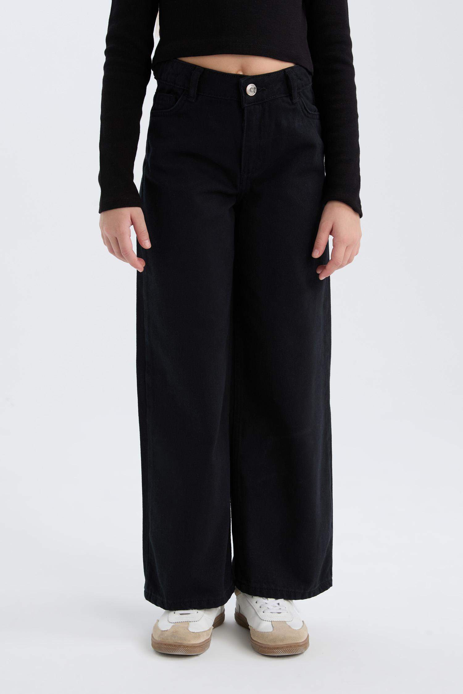 Girl Wide Leg Cotton Trousers