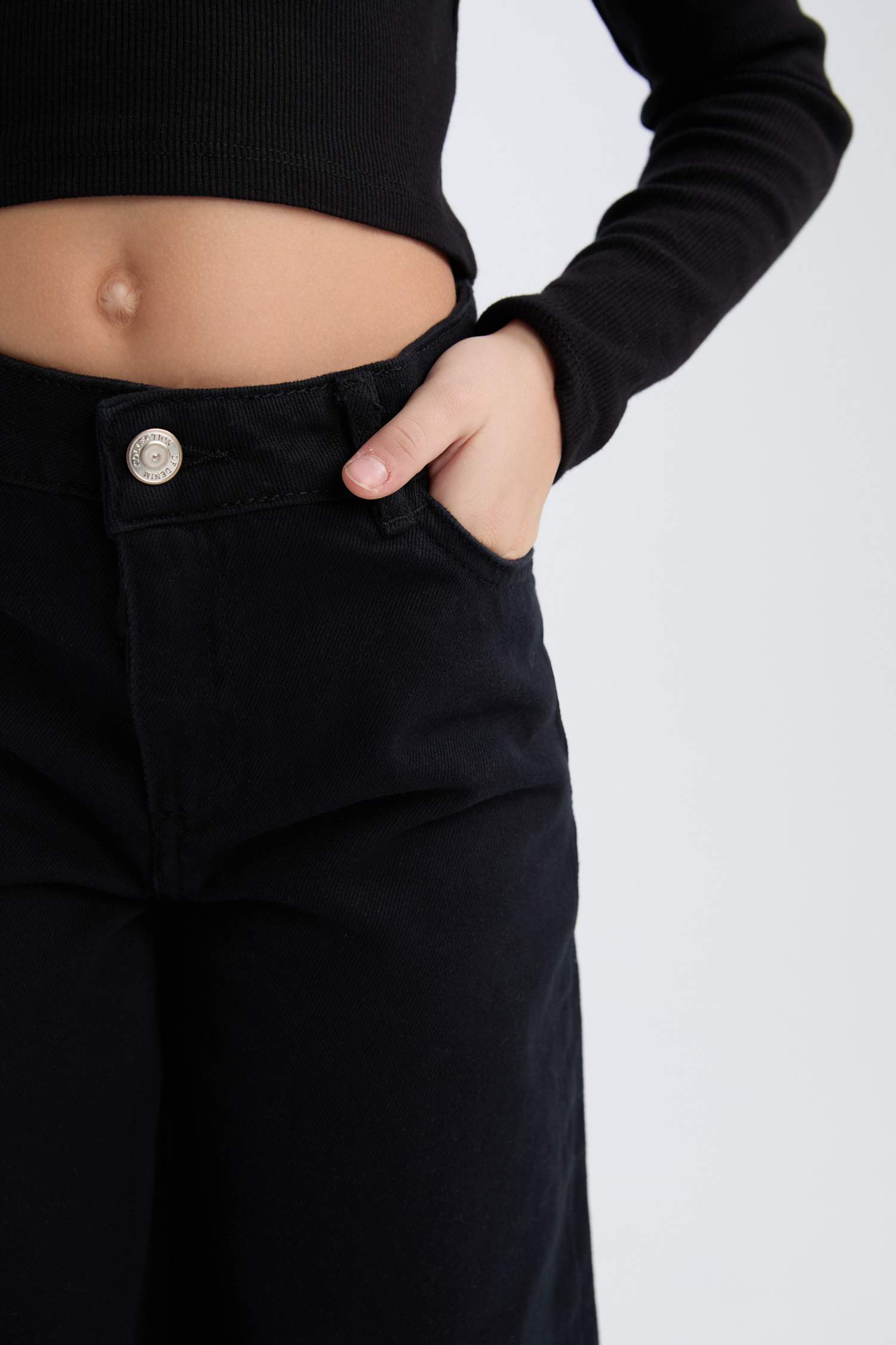 سروال بناتي قطن واسع برجل واسع