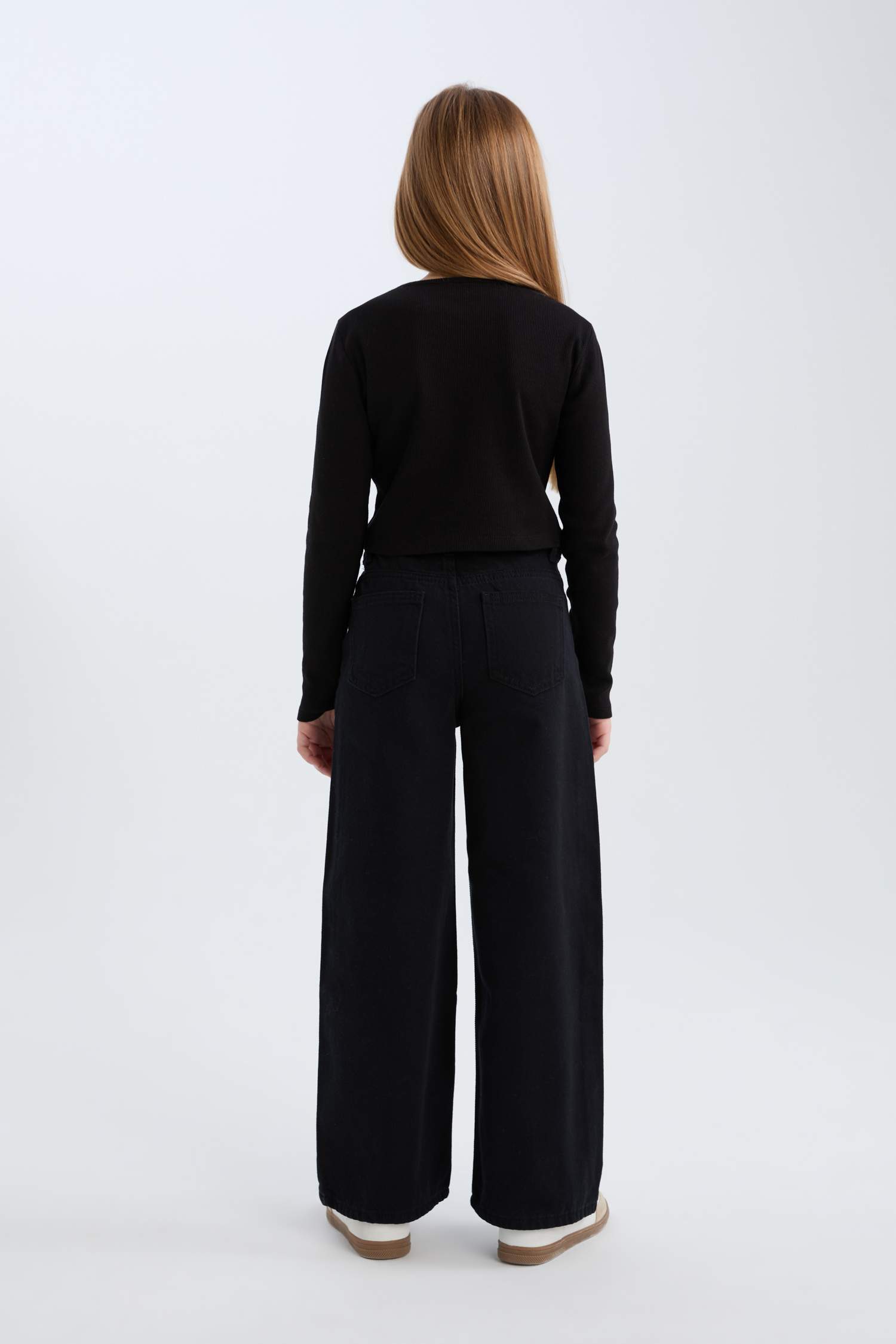 سروال بناتي قطن واسع برجل واسع