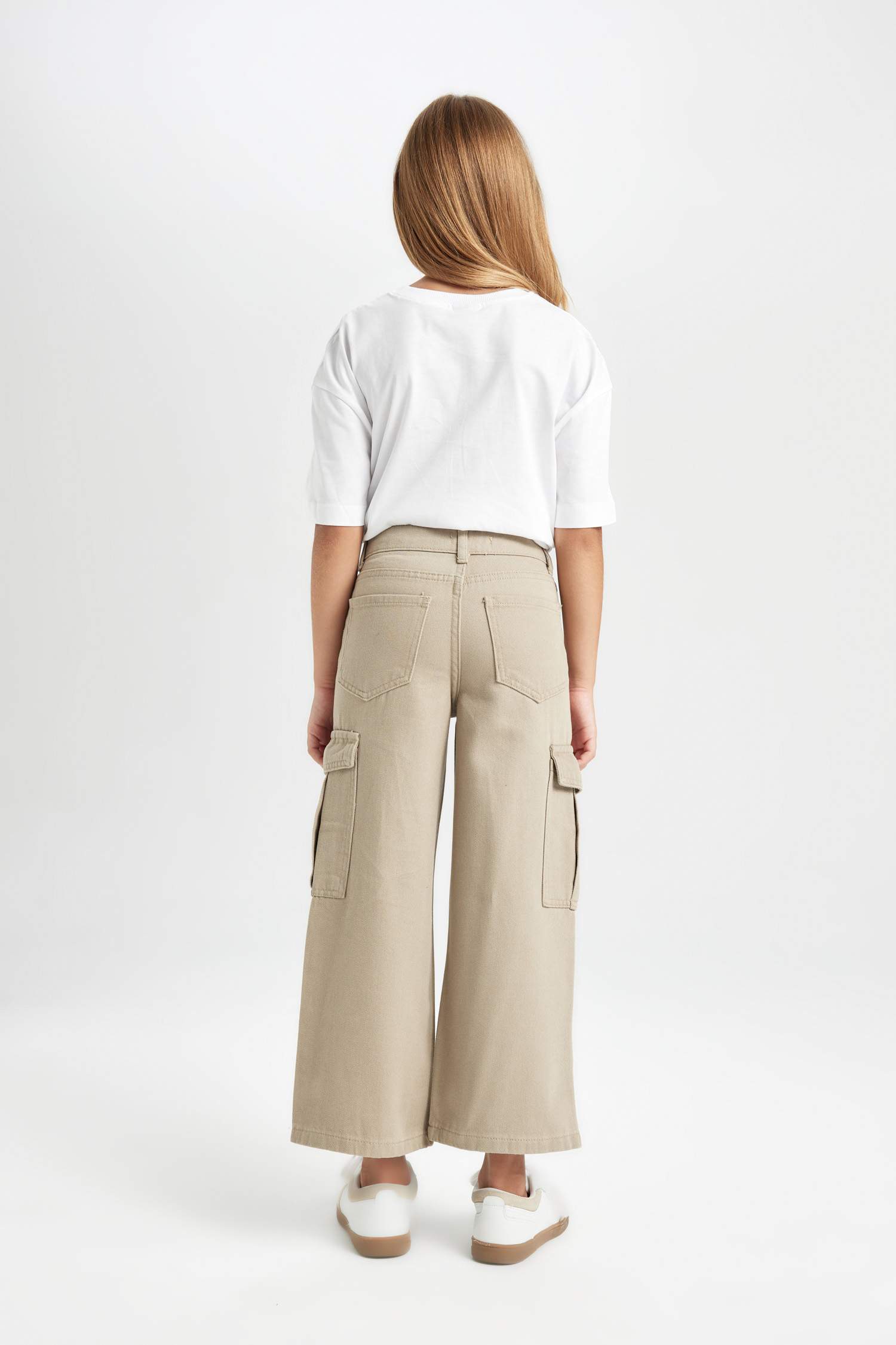 Pantalon Cargo en coton à jambes larges pour Fille